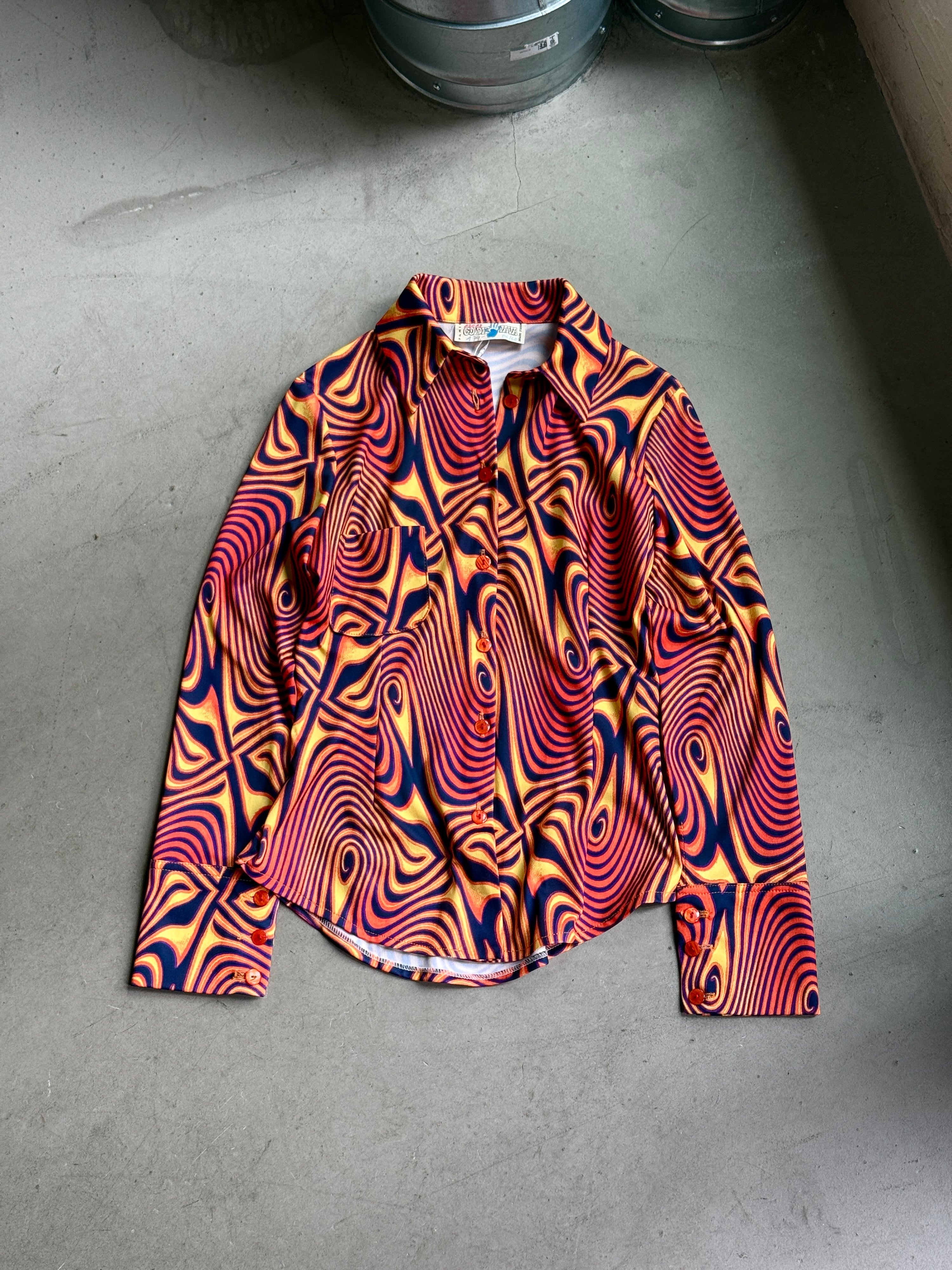Vintage Goldie Vava 70s Retro Funky Button Up - S