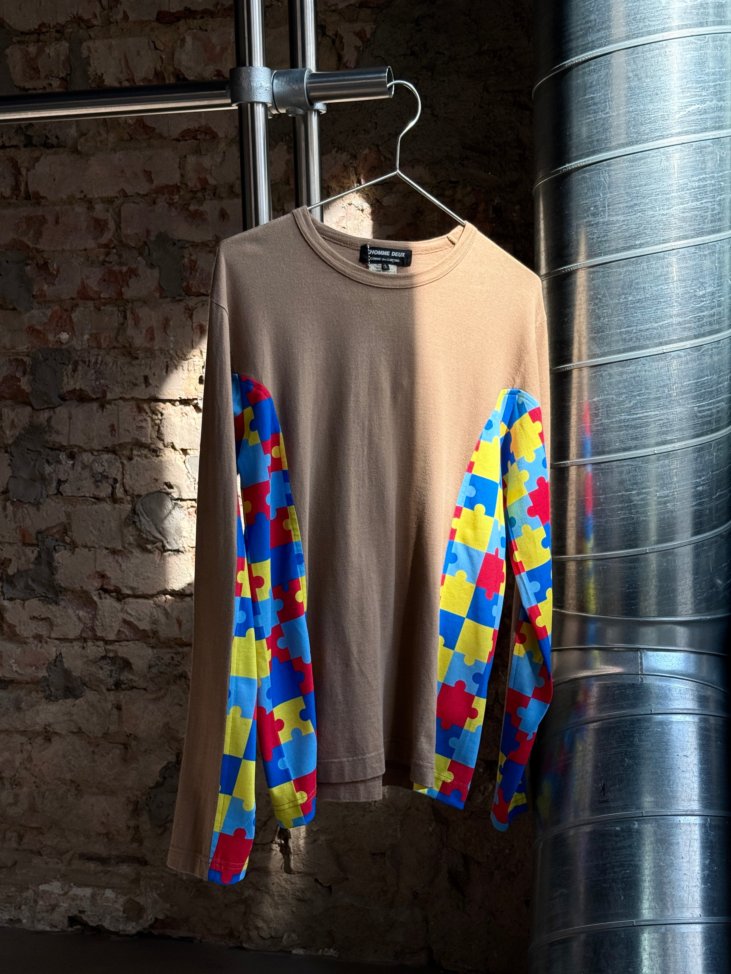 AD2023 Comme des Garçons Homme Deux “Puzzle” Longsleeve Beige - S