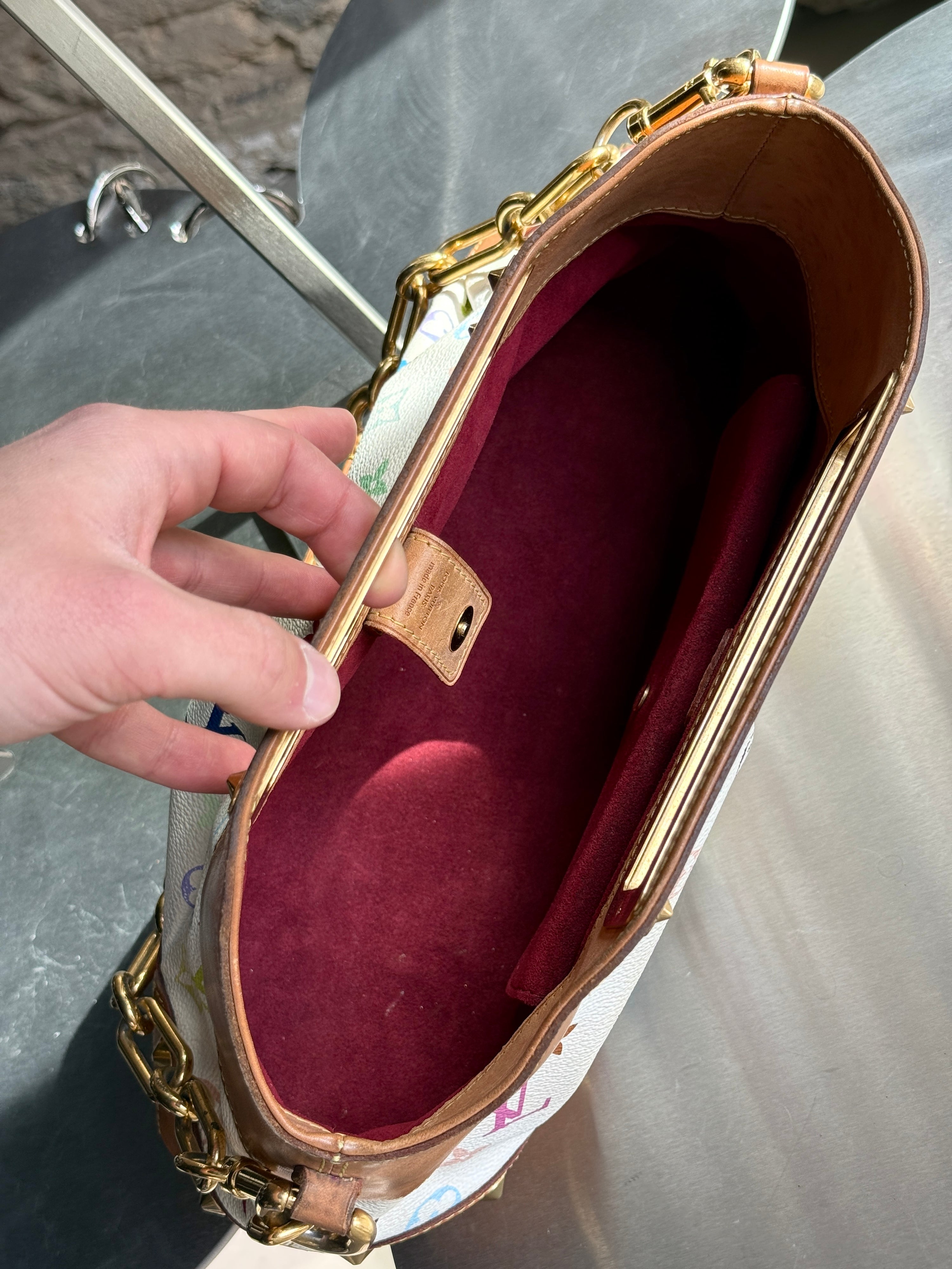 2011 Louis Vuitton Multicolor Monogram Judy GM Bag White (TR3191)