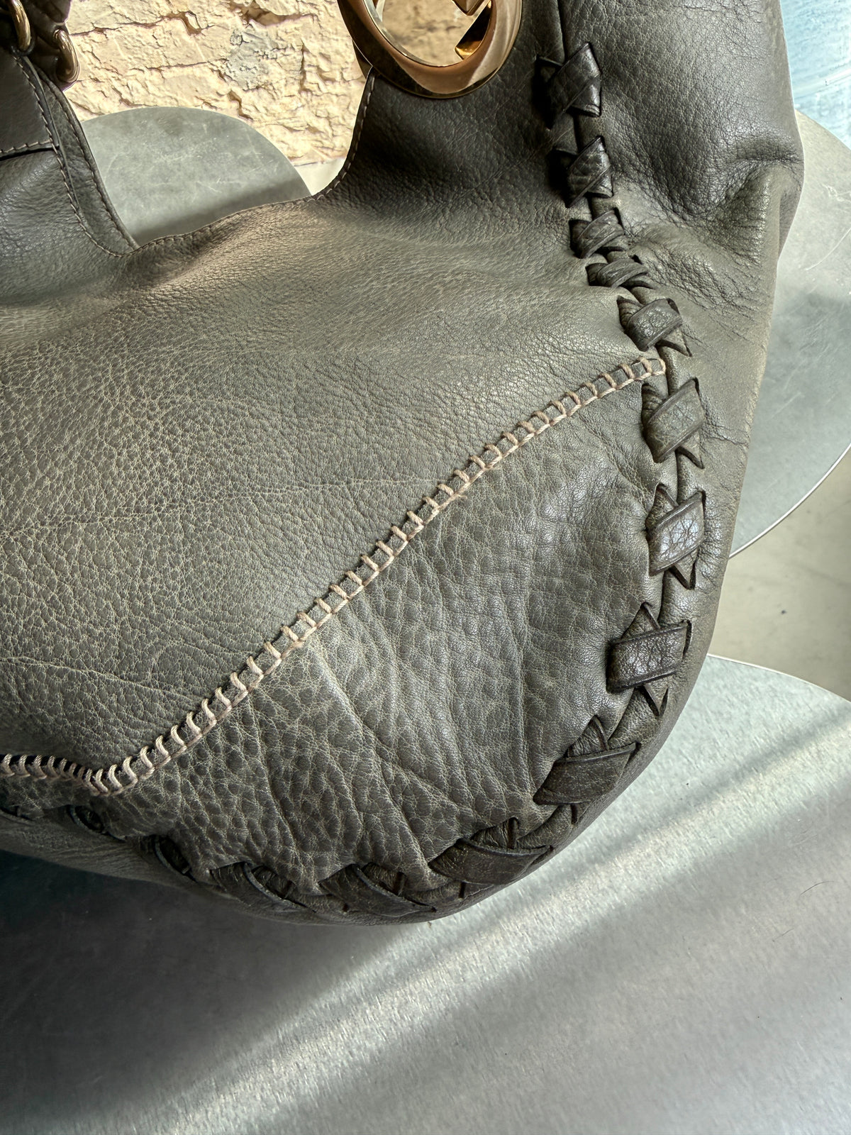 Gucci Gray Leather Charlotte Tote Bag