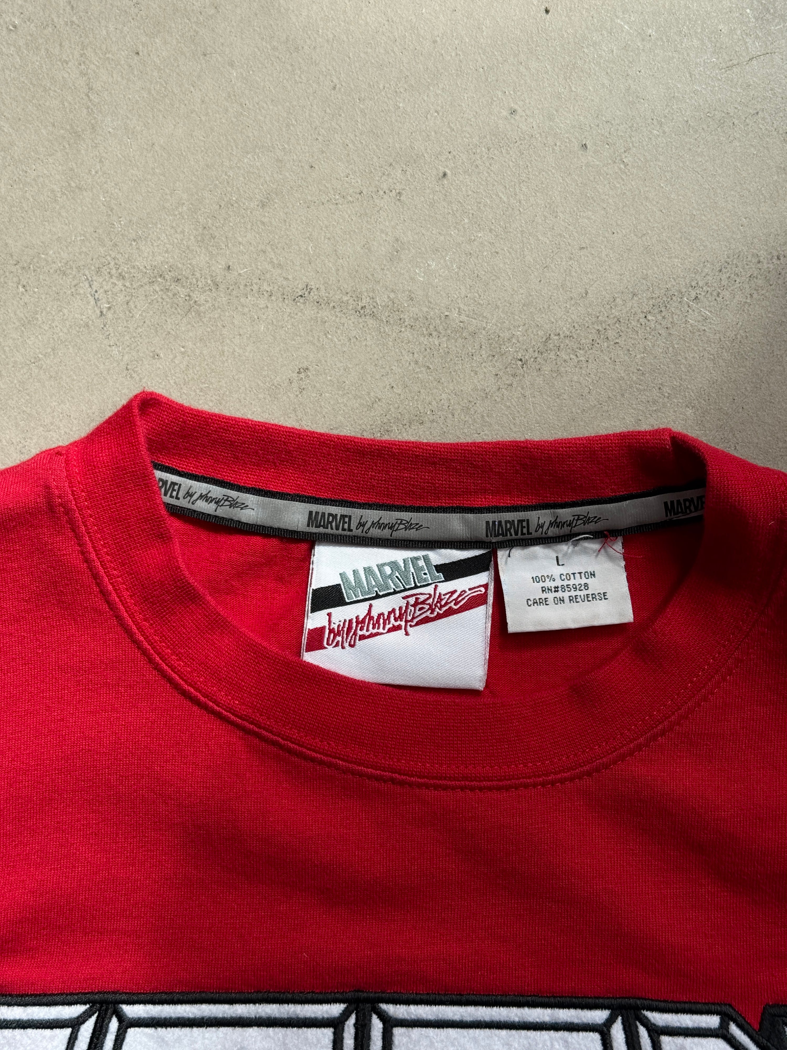 Vintage Marvel Iron Man x Johnny Blaze Tee Red - L