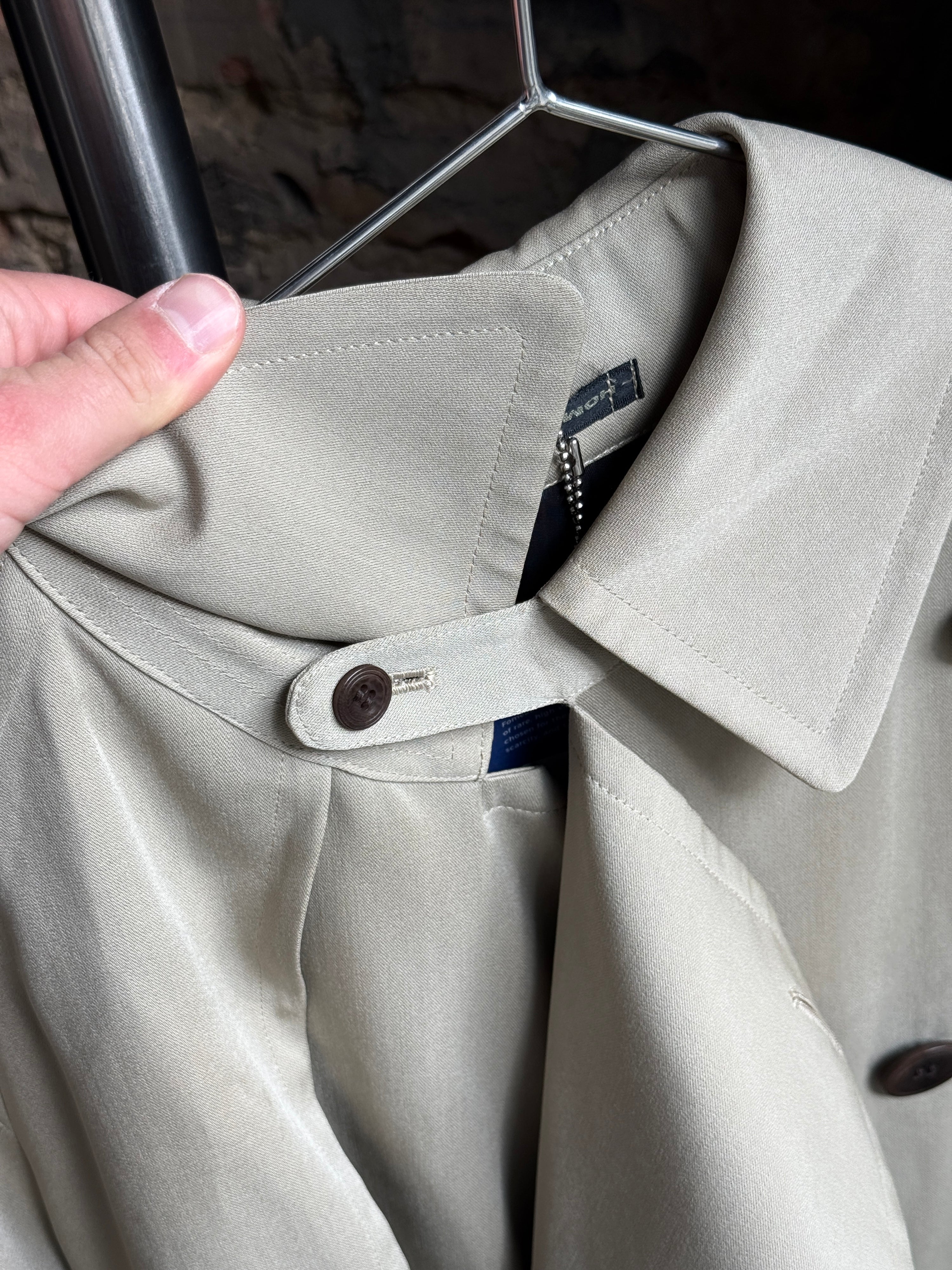 Vintage 1990s Jean Paul Gaultier Objet Homme Double Breasted Trench Coat Beige - L
