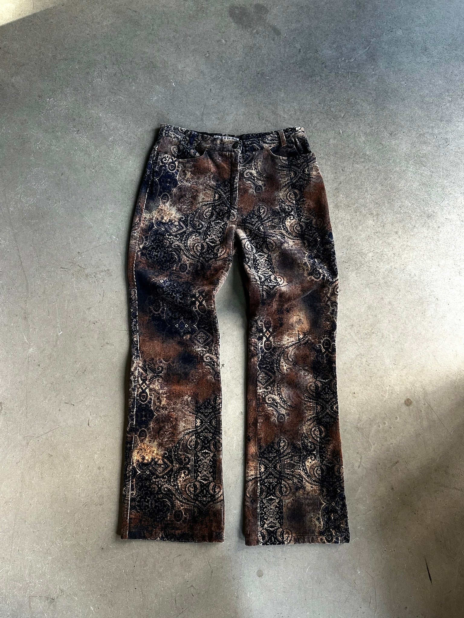 2000s Brax Paisley Velvet Trousers