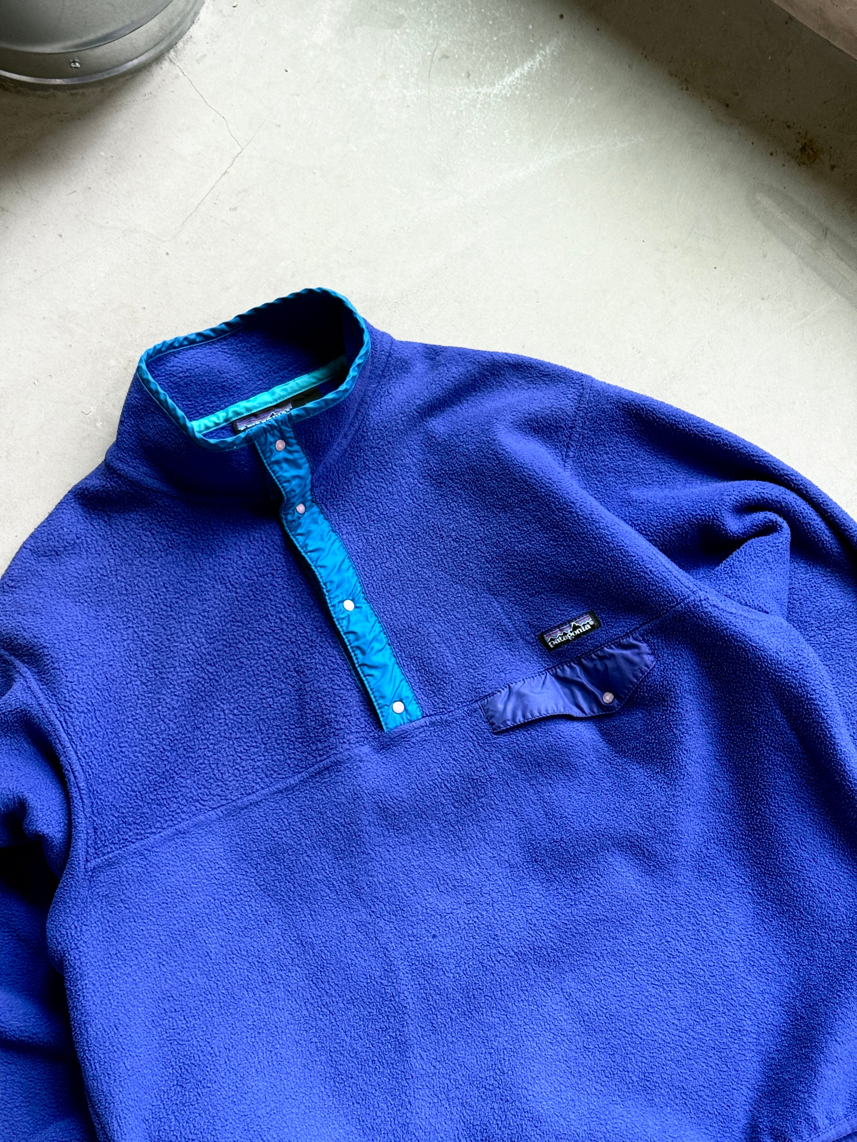 Vintage 1990s Patagonia Snap T Fleece Purple - XL