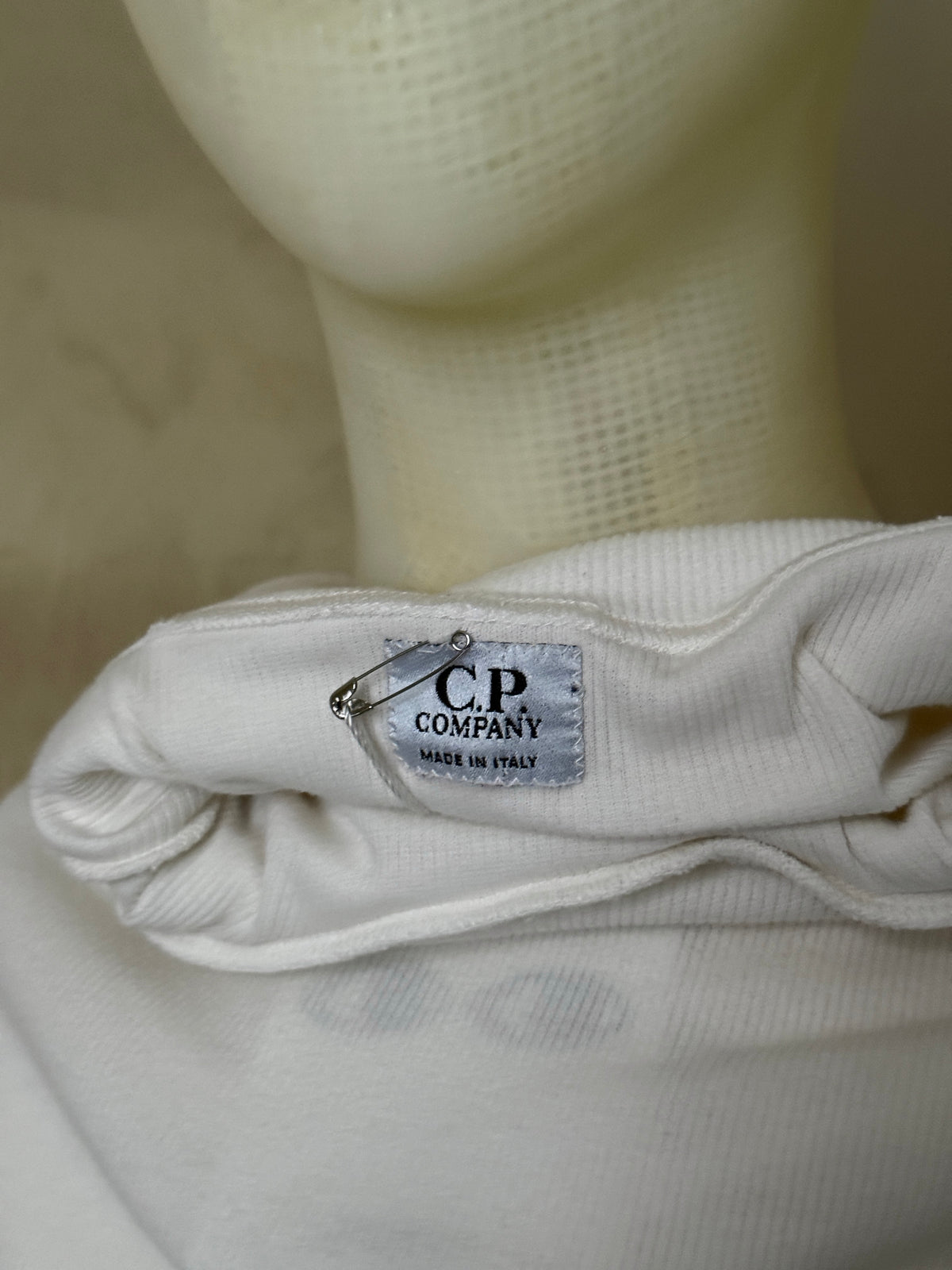 Vintage CP Company Cropped White Turtleneck Longsleeve Top - XS
