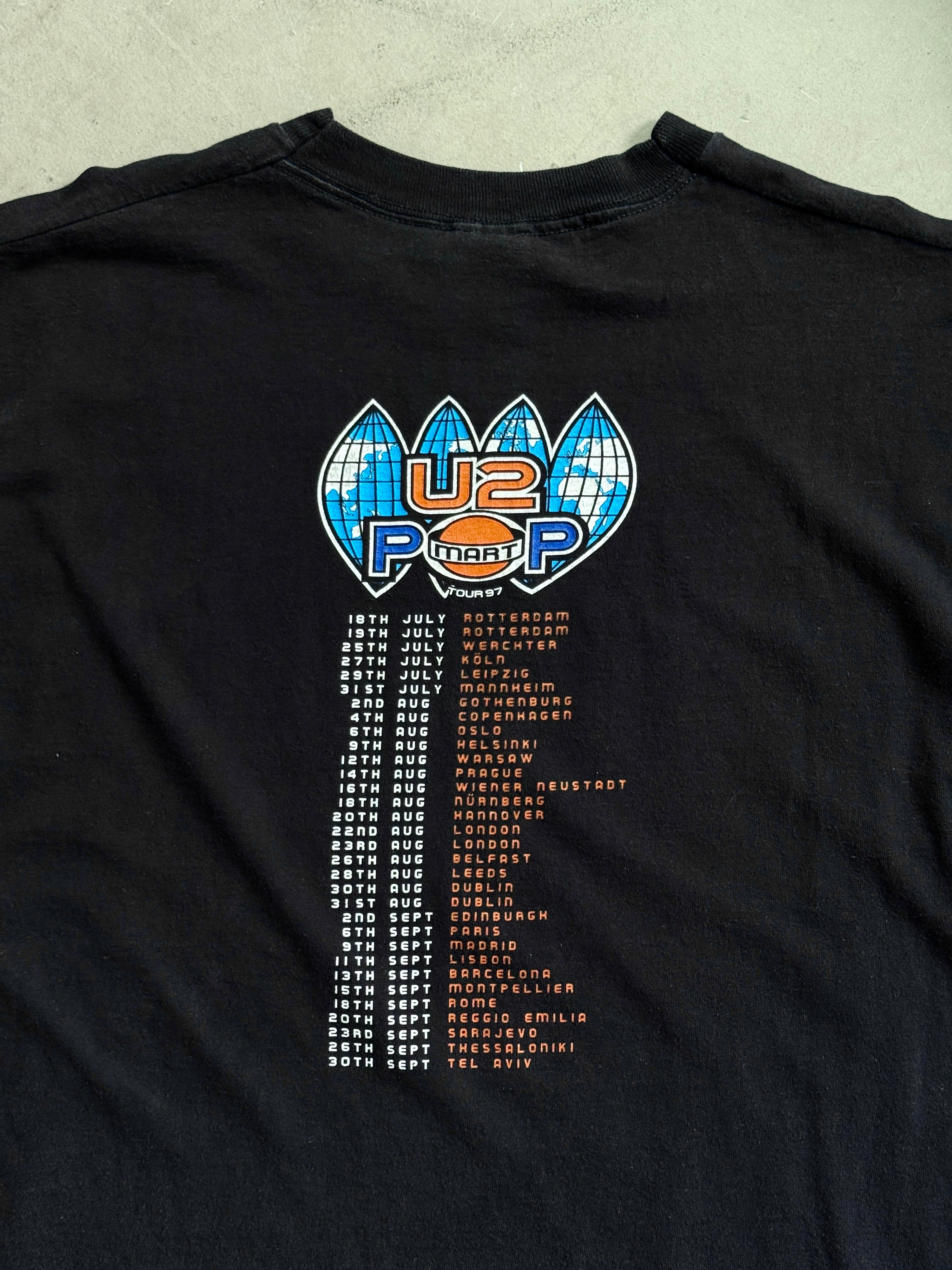 1997 U2 “Pop Mart Tour” Single Stitched T-Shirt Black - M