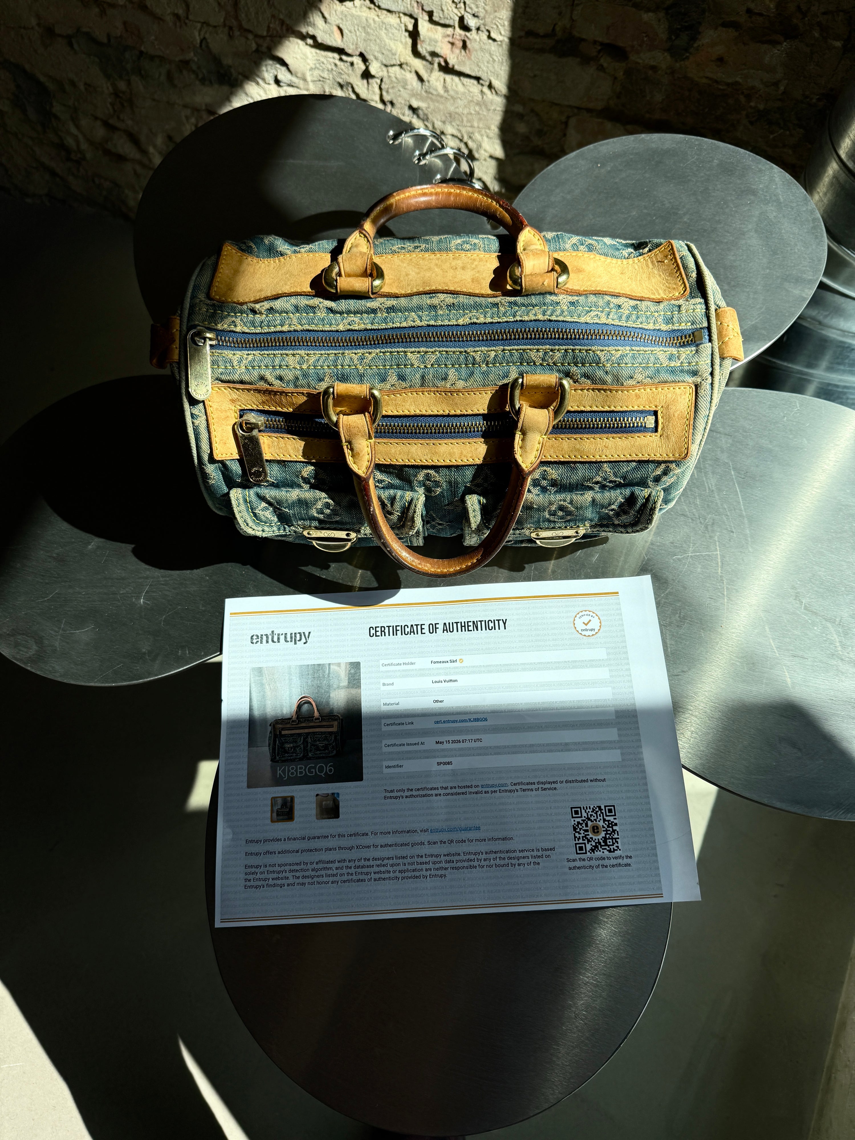 Vintage 2005 Louis Vuitton Denim Speedy Bag Blue (SP0095)