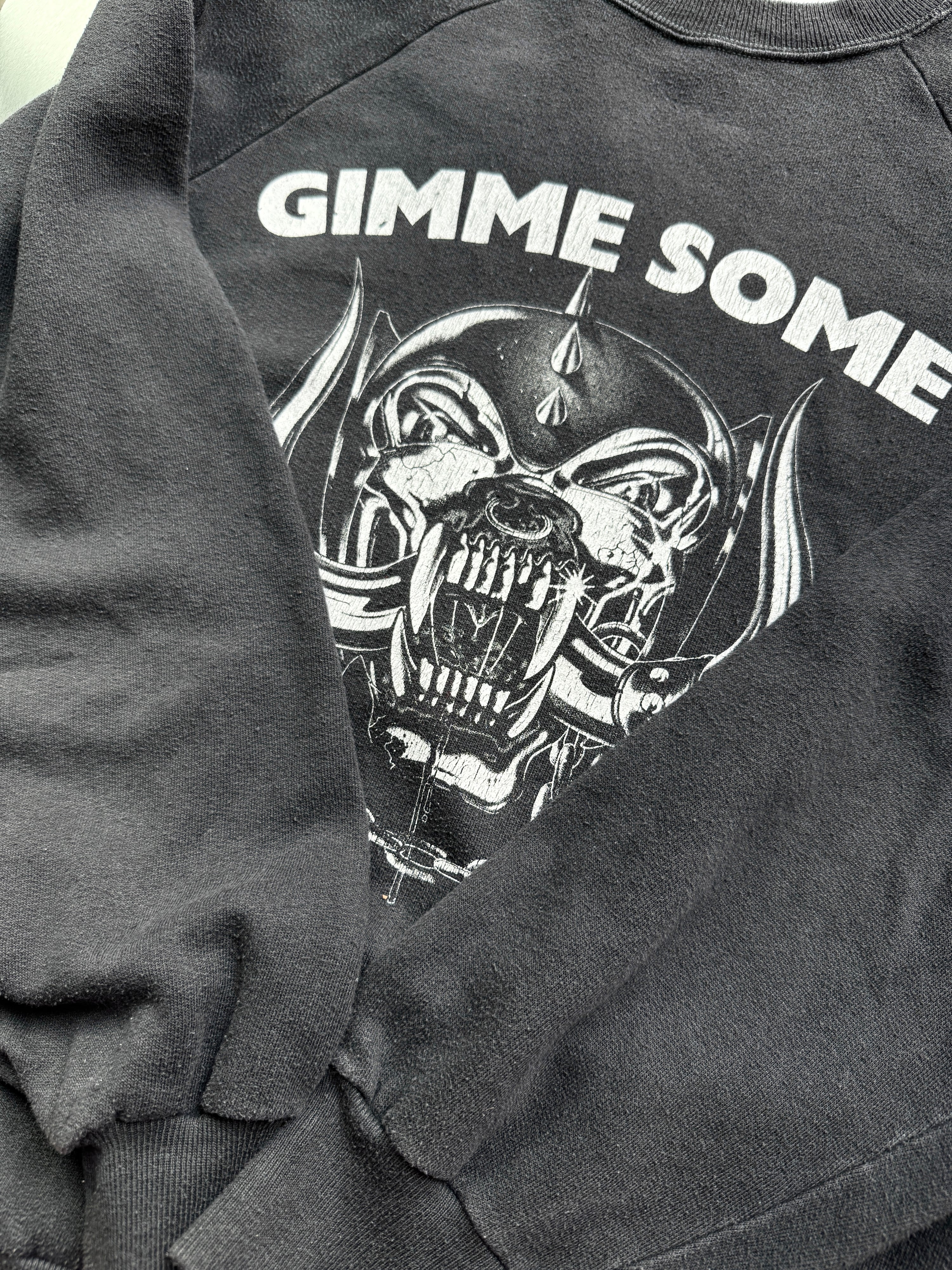 Vintage 1980/90s “Gimme Some” Mötörhead Faded Sweatshirt Black - L