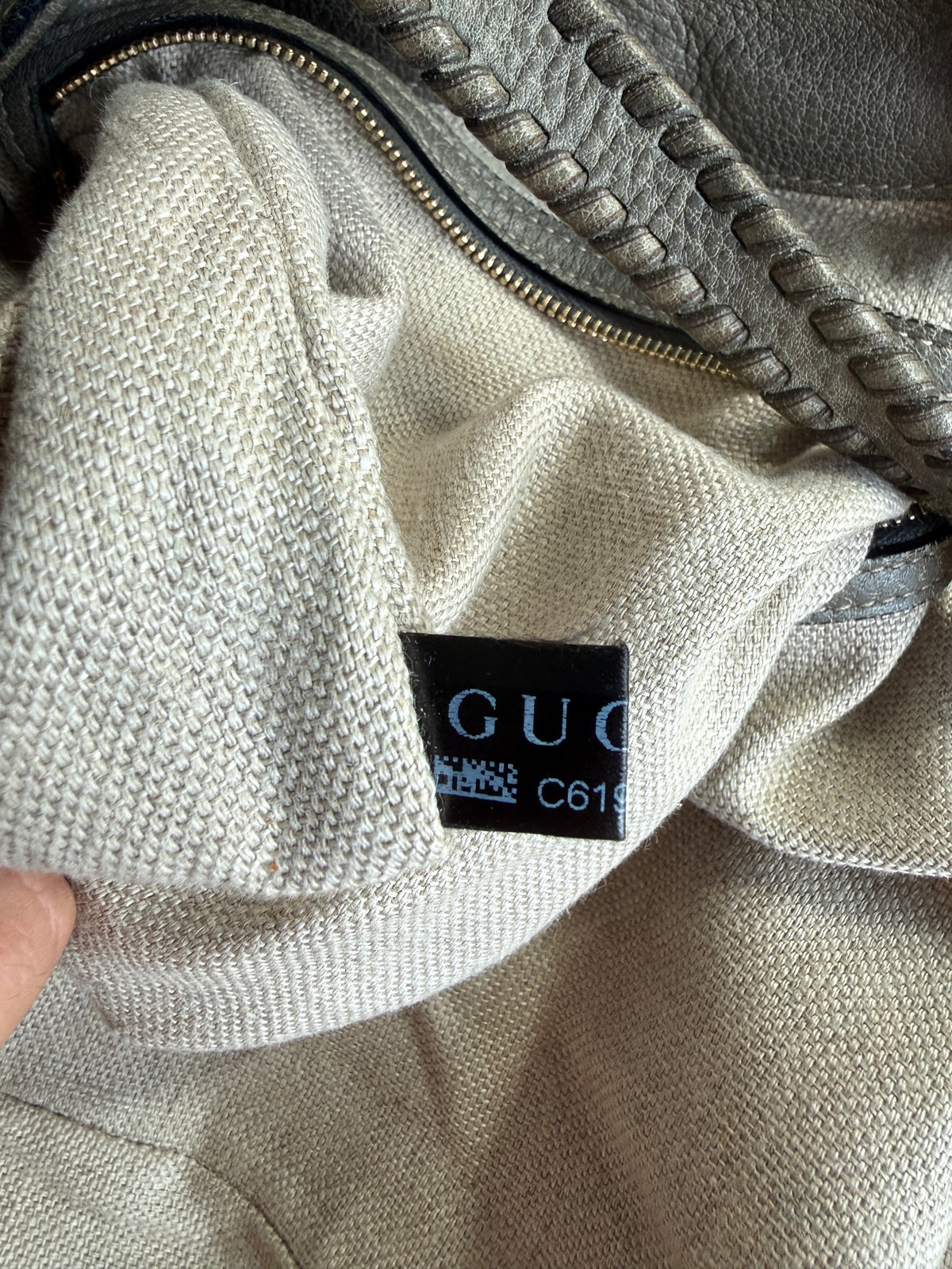 Gucci Gray Leather Charlotte Tote Bag