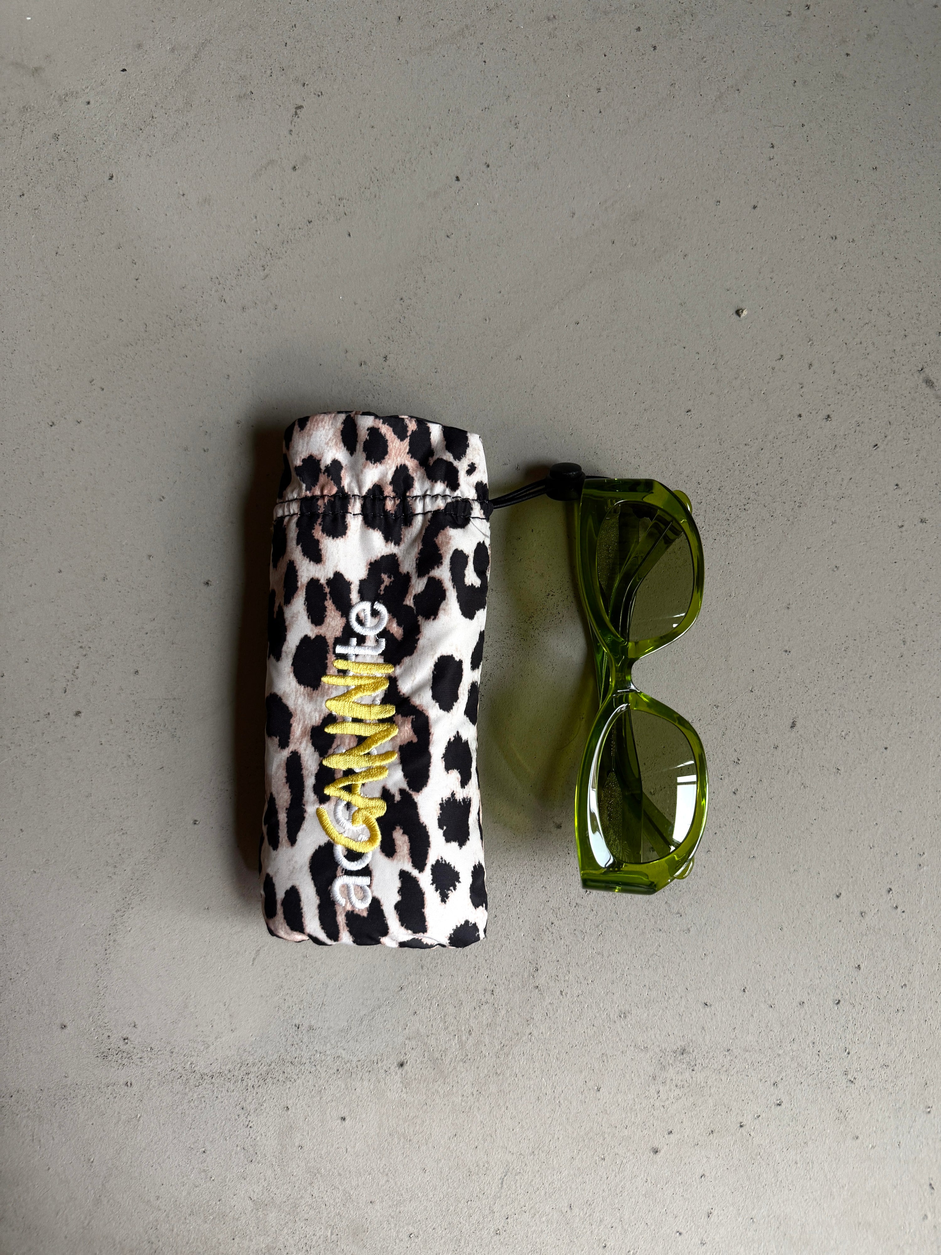 GANNI x Ace Tate “Xena” Sunglasses Neon Green