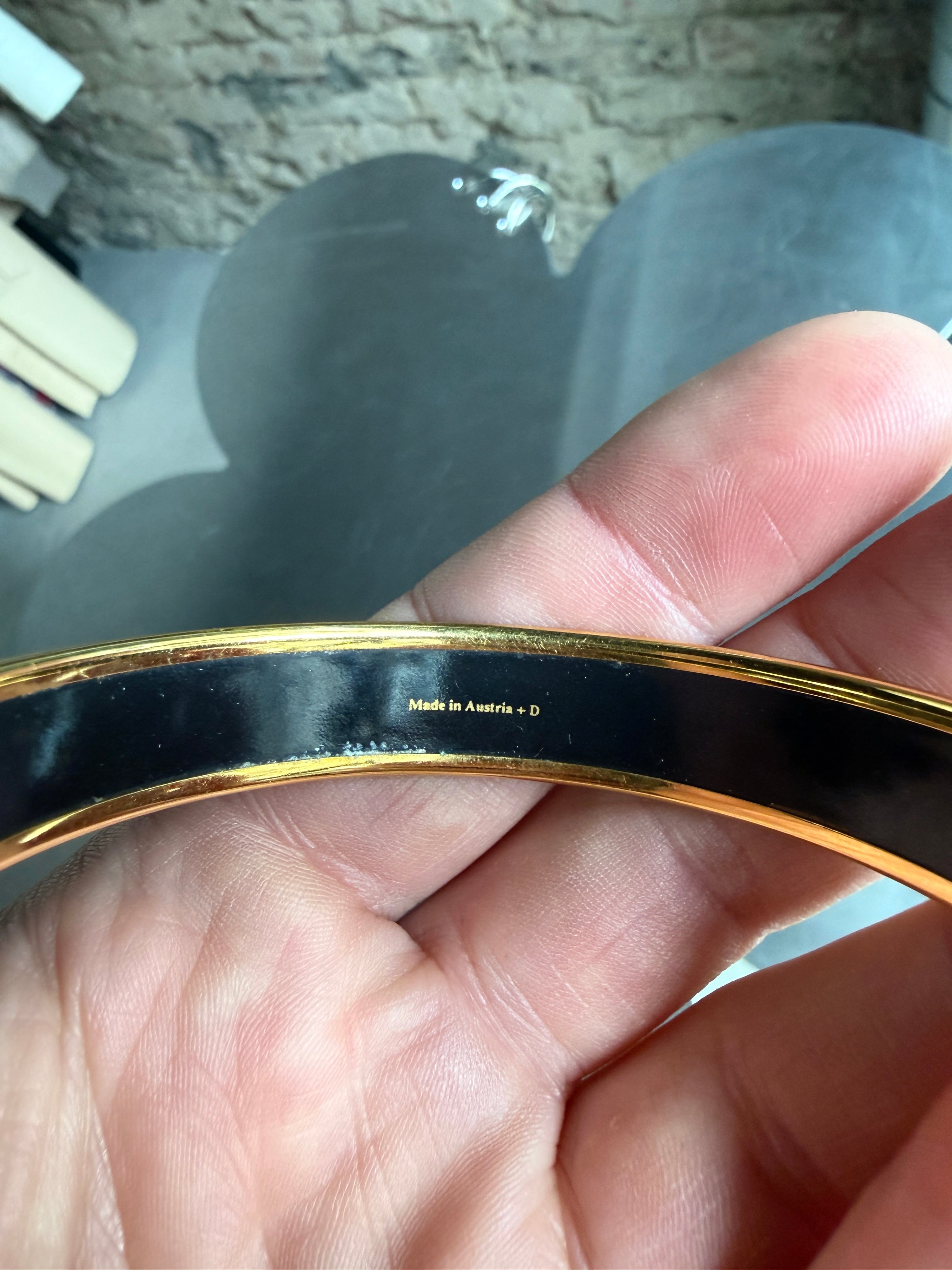 Vintage Hermès Red Caleche Enamel Bangle Bracelet