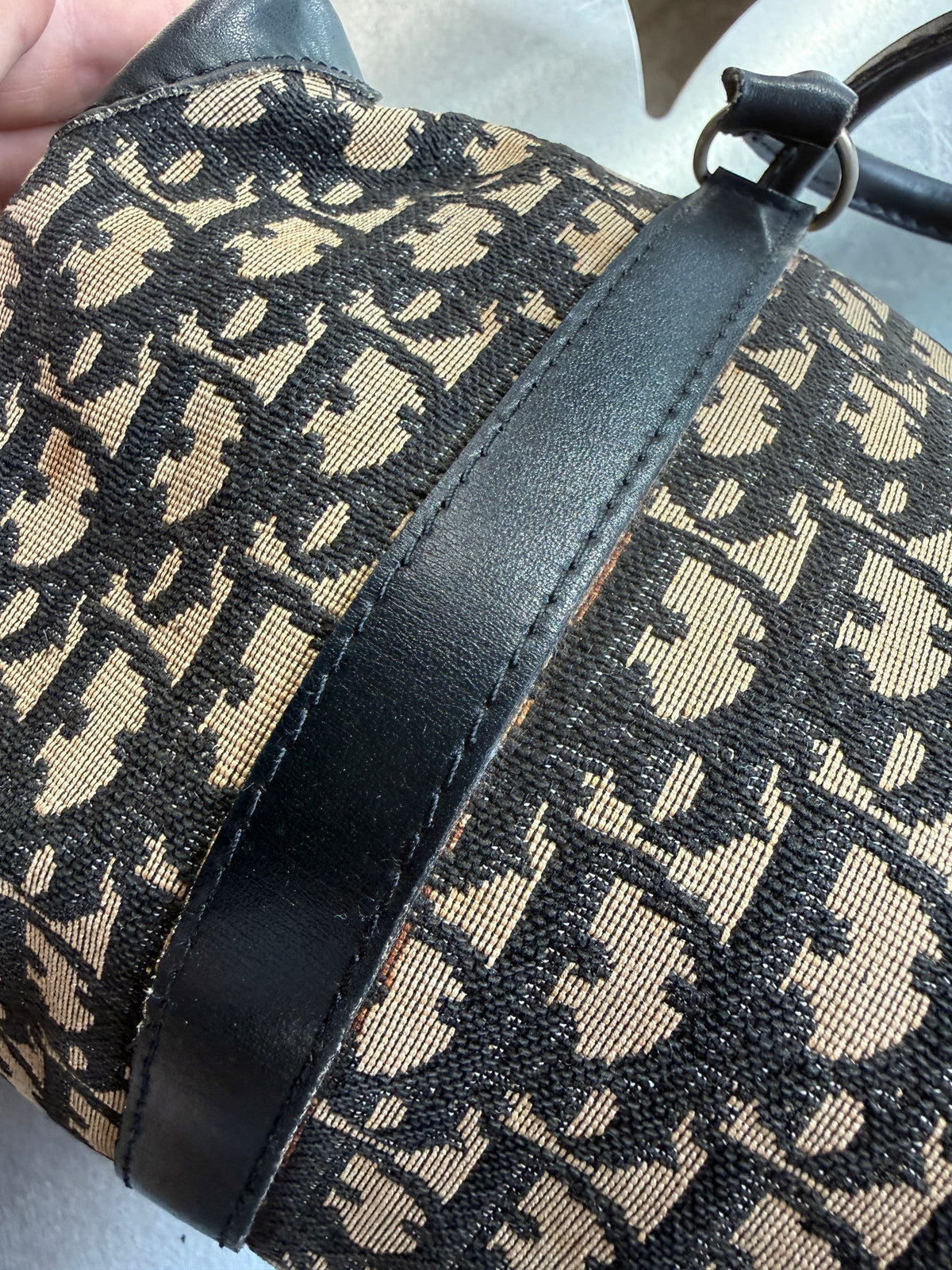 Vintage Dior Trotter Boston Bag Navy
