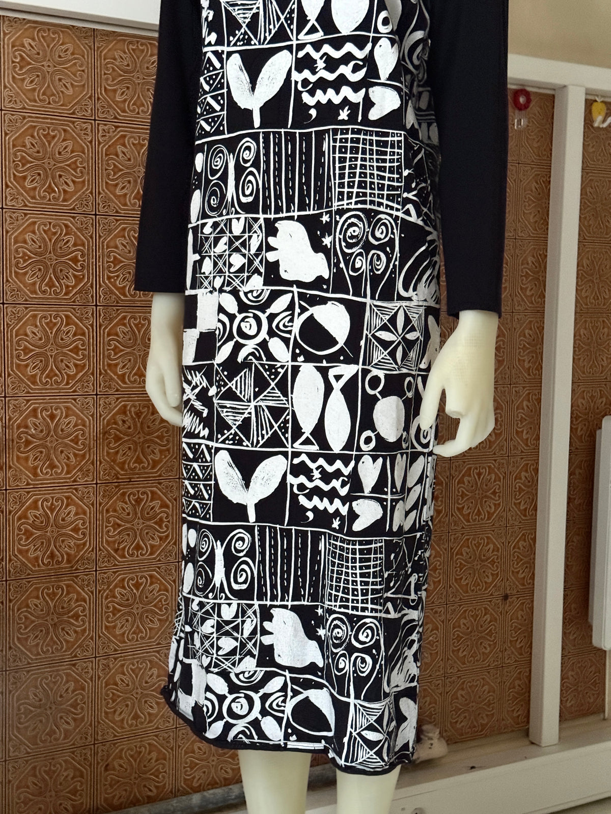 AD1991 Comme des Garçons Tricot Abstract Dress White/Black - S