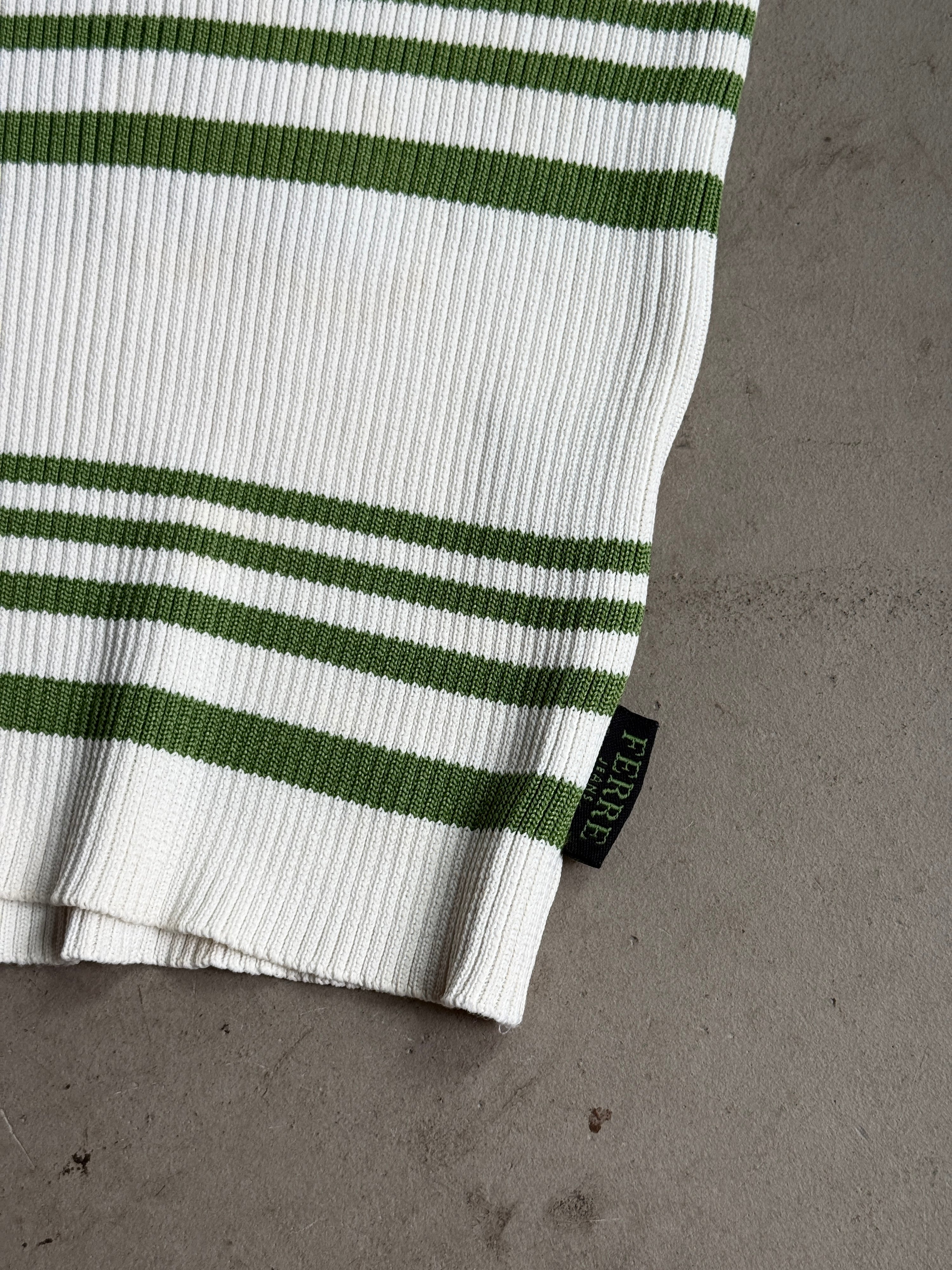 Vintage Gianfranco Ferre Halter Neck Top White/Green - XS