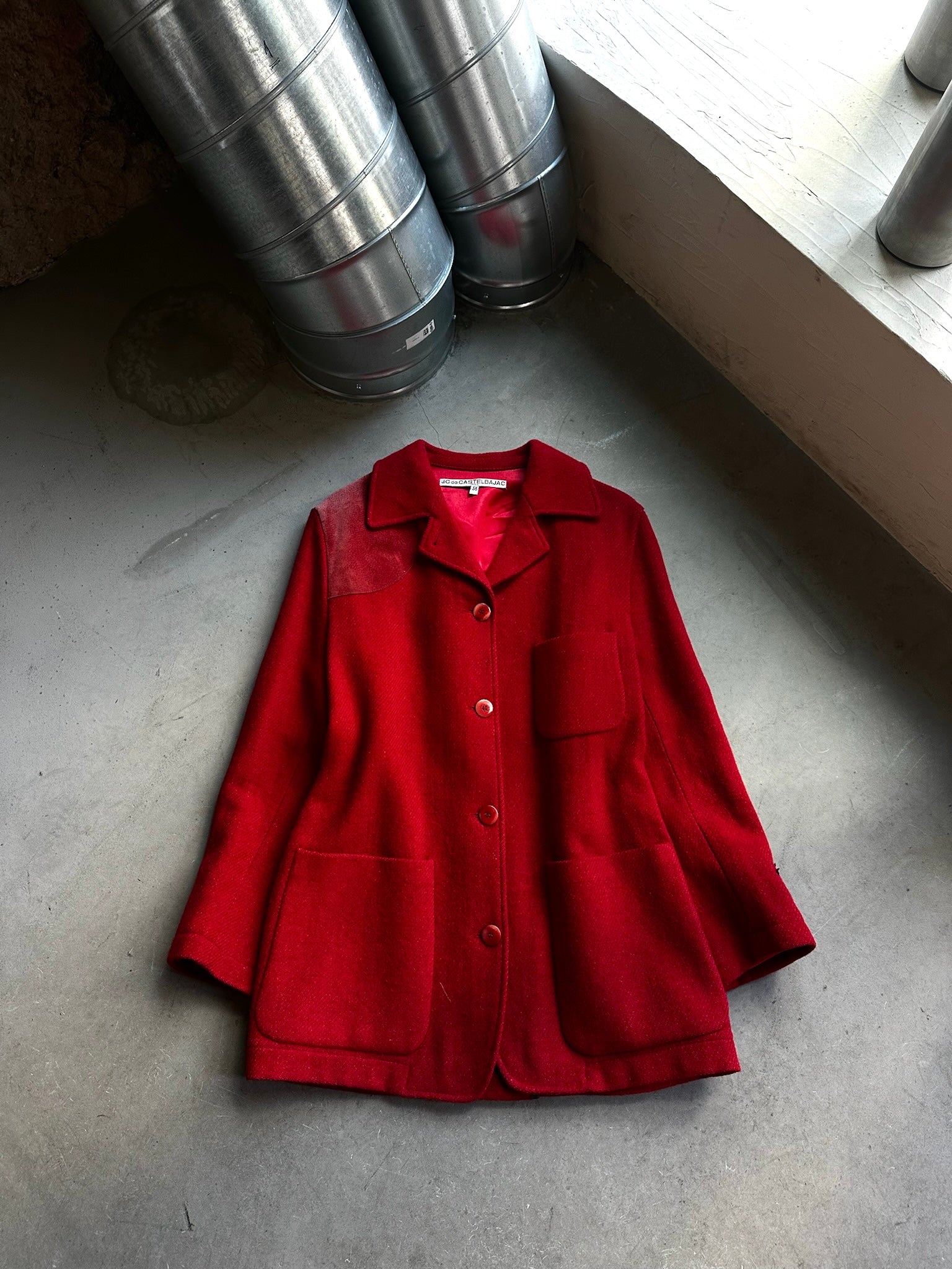 Vintage Jc de Castelbajac Wool Coat Red - S