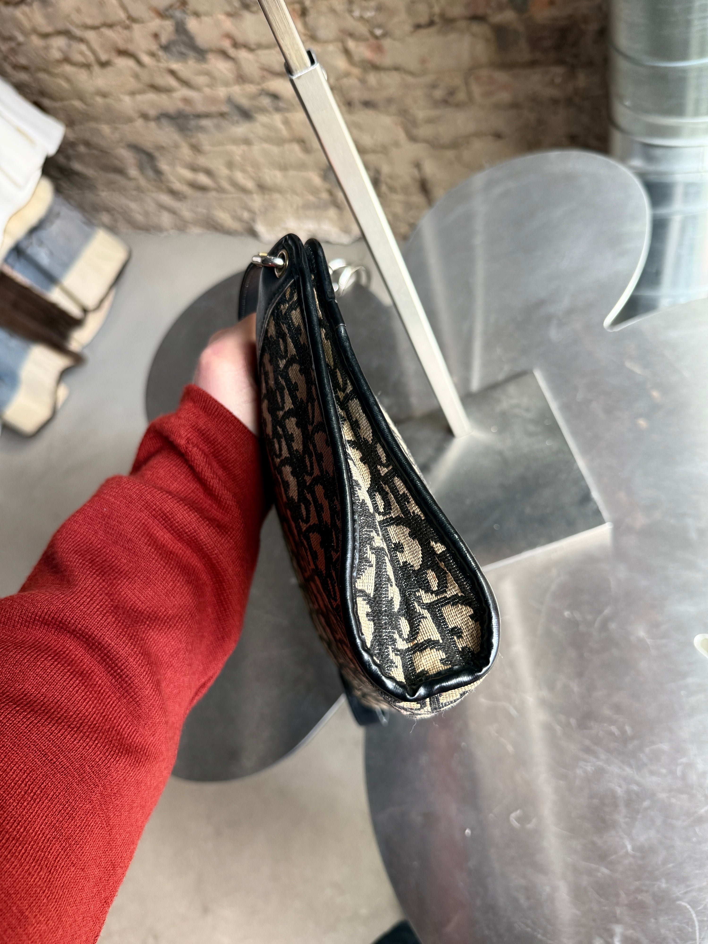 Vintage Dior Oblique Canvas Shoulder Bag