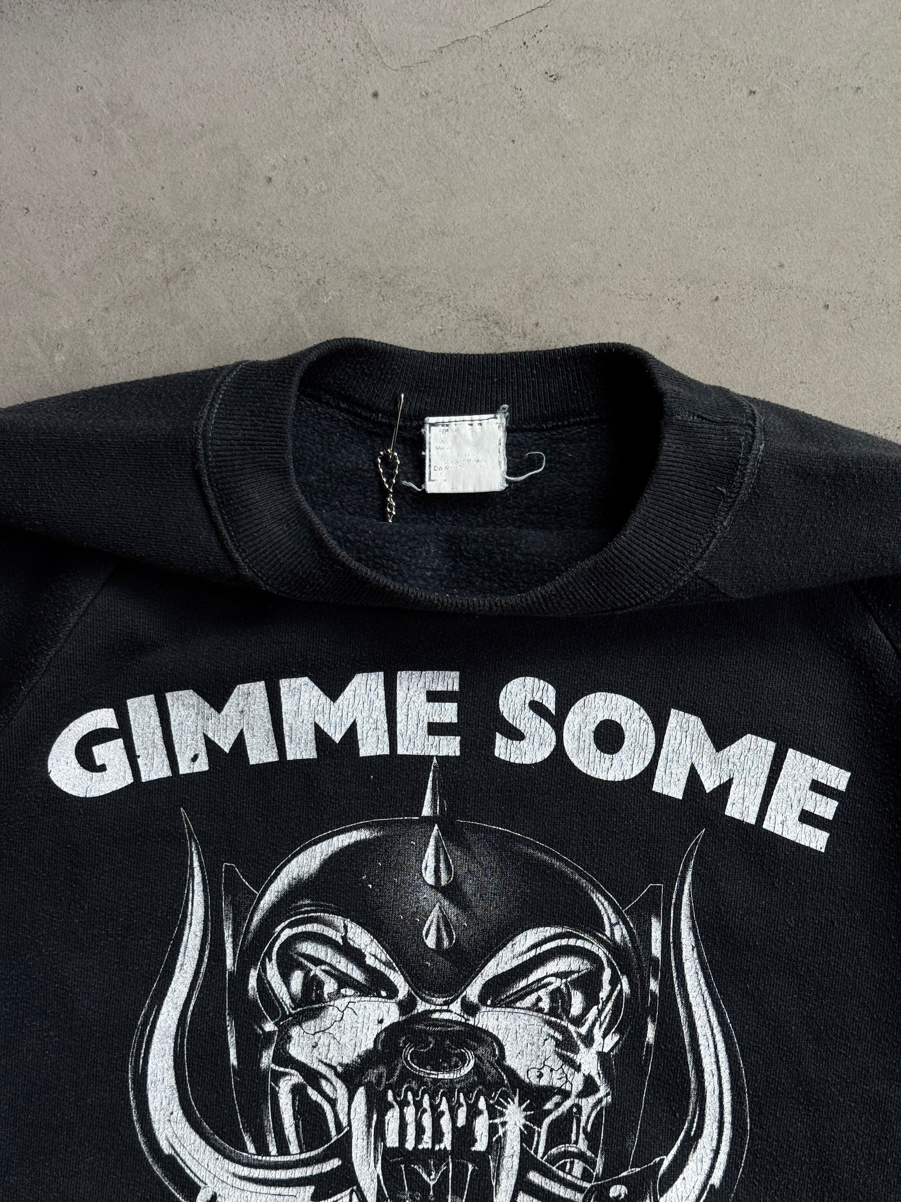 Vintage 1980/90s “Gimme Some” Mötörhead Faded Sweatshirt Black - L