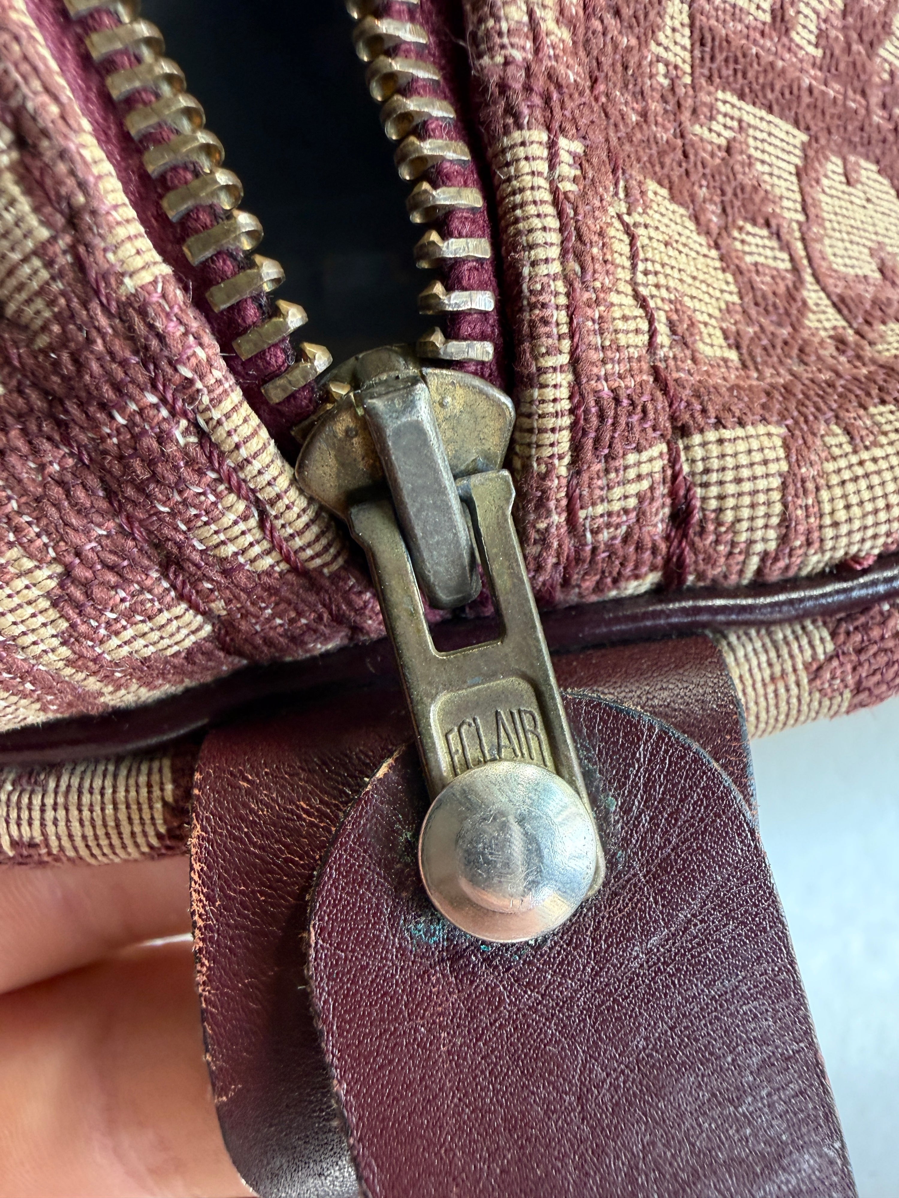Vintage Dior Trotter Oblique Boston Bag Red