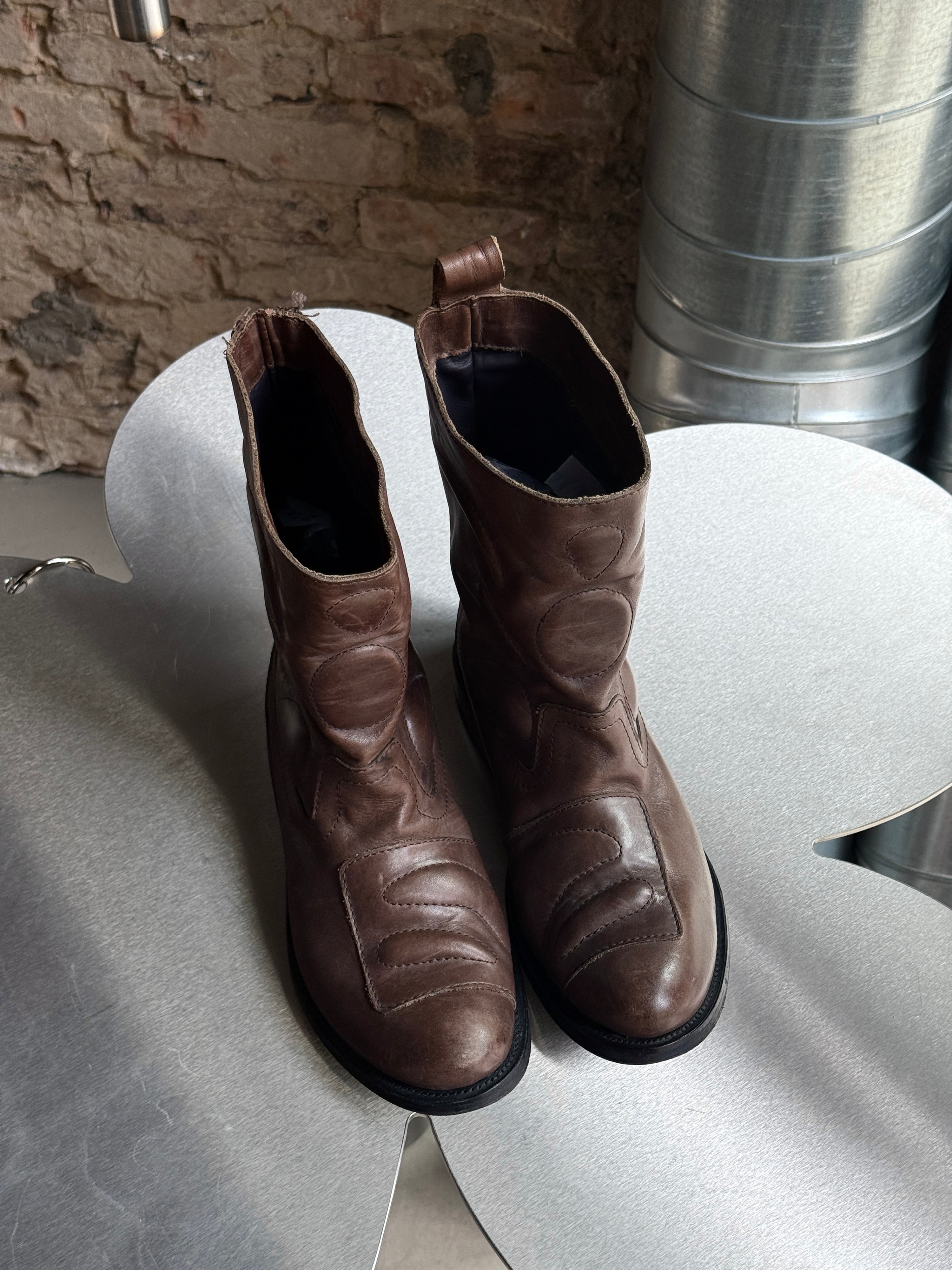 Vintage 2000s Marithé + François Girbaud Brown Ankle Leather Boots - EU 41