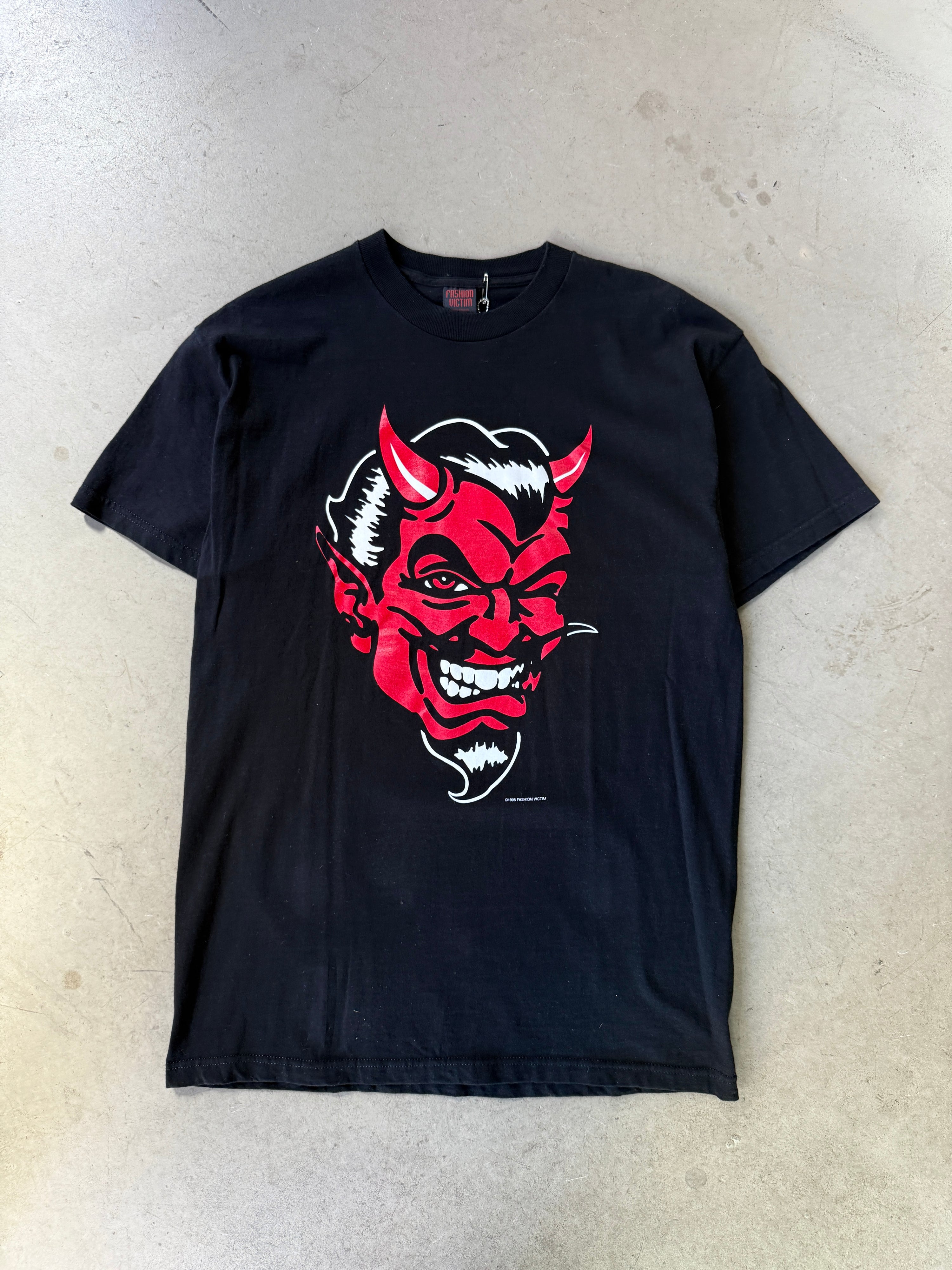 Vintage 1995 Fashion Victim "Devil Head" Tee Black - M