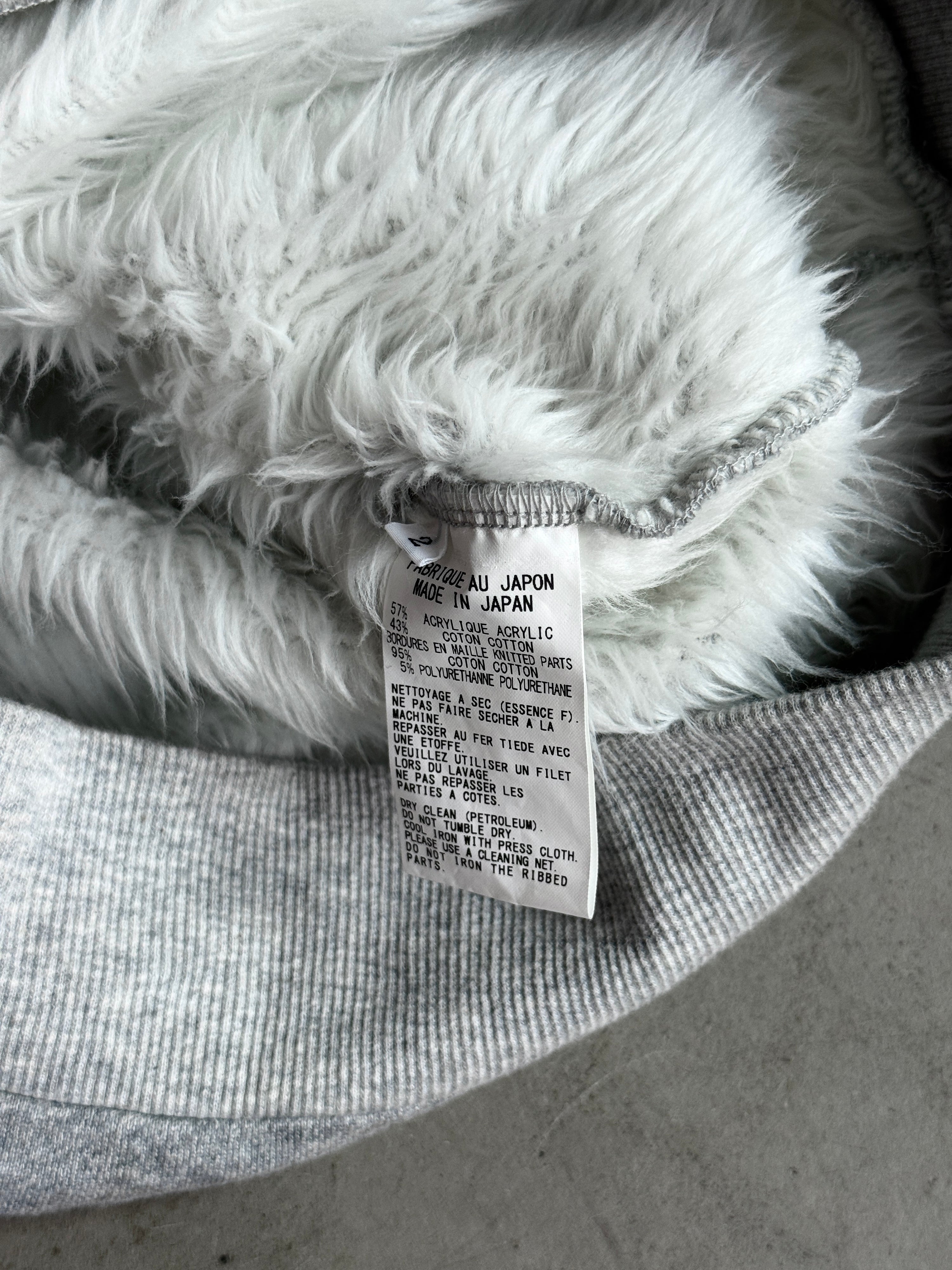 Y’s by Yohji Yamamoto Faux Fur Sweater Grey - L