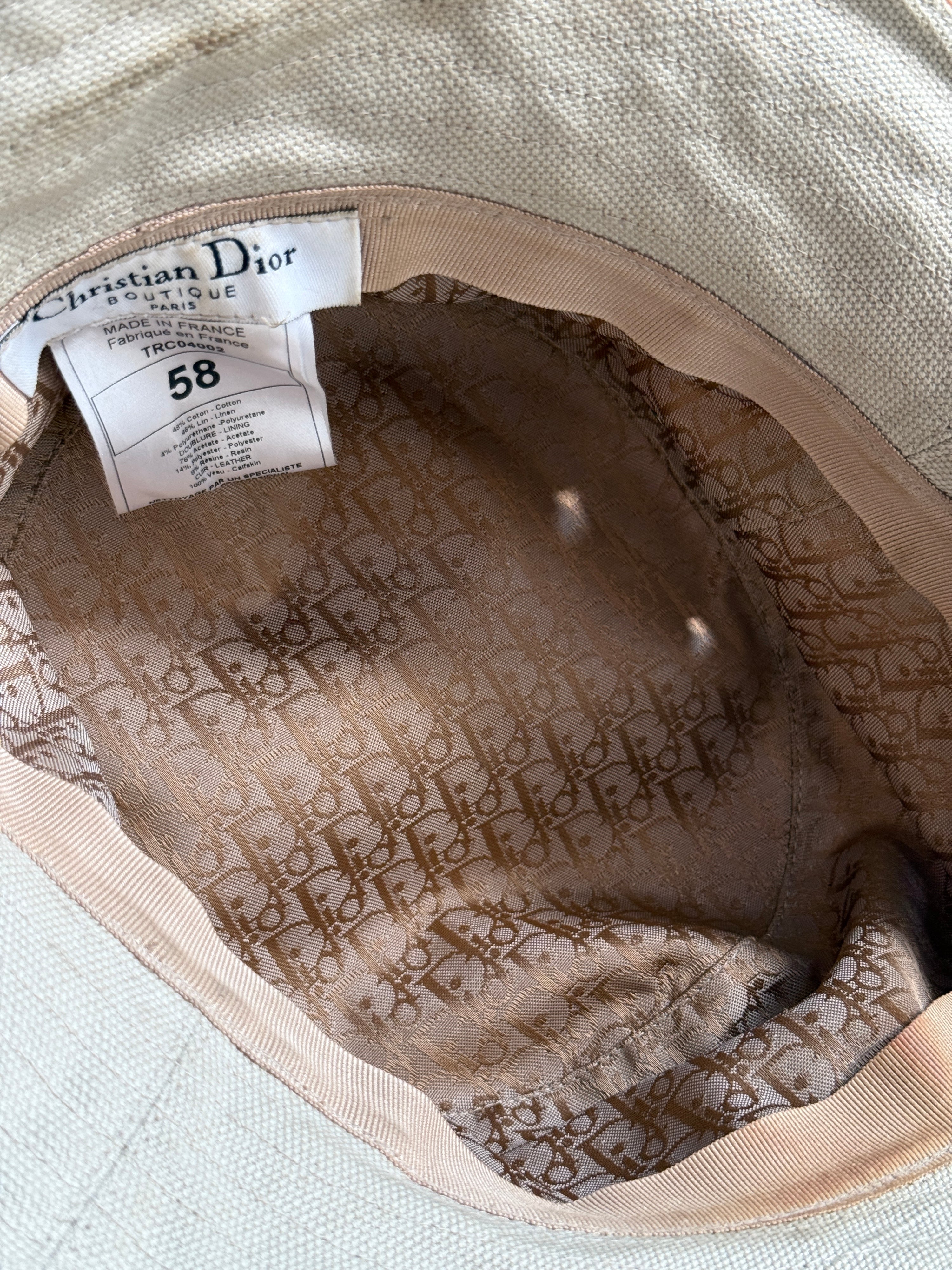 Vintage Christian Dior Canvas Safari Oblique Bucket Hat