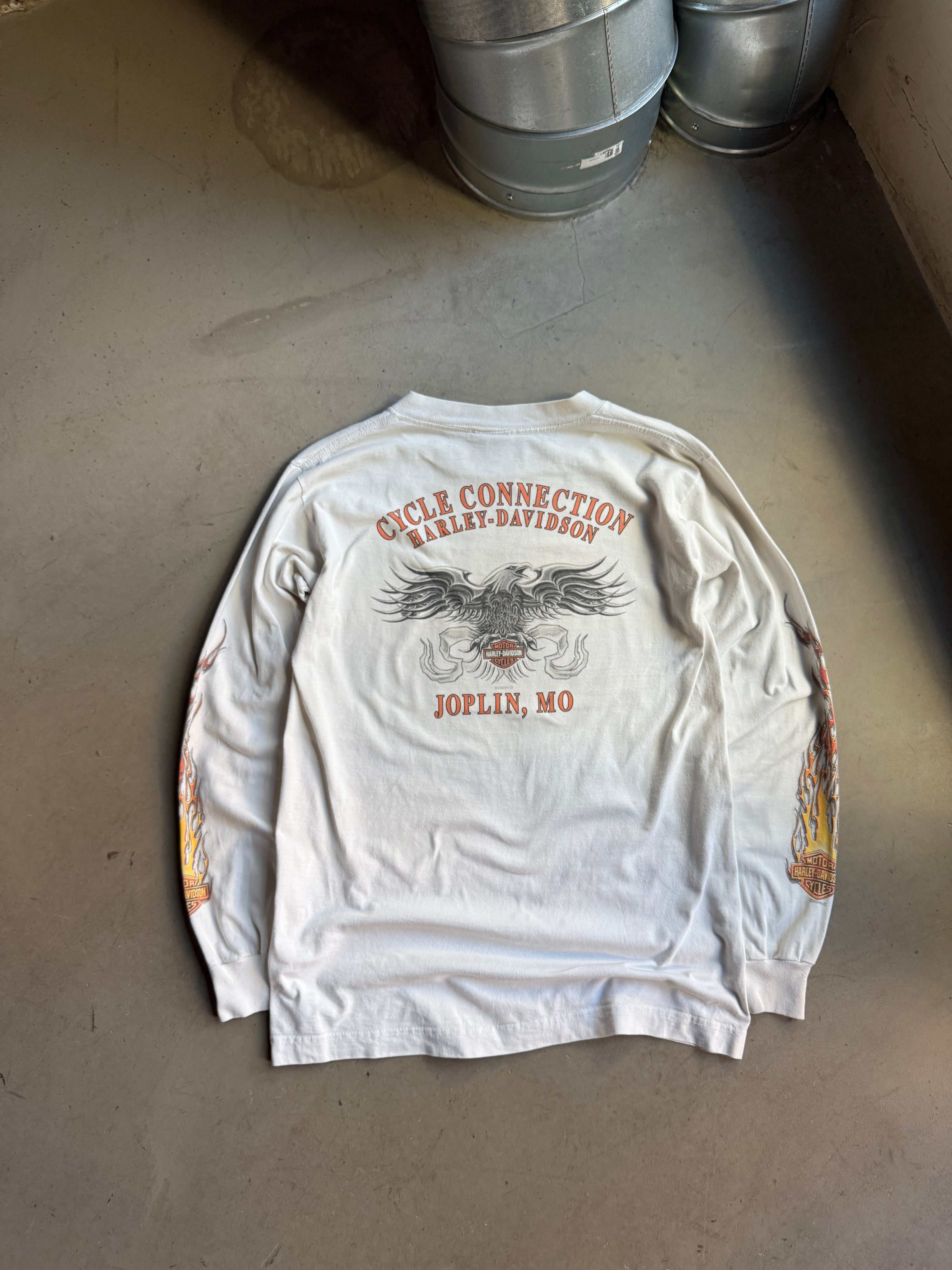 Vintage Harley Davidson "Flame Eagle" Longsleeve White - M