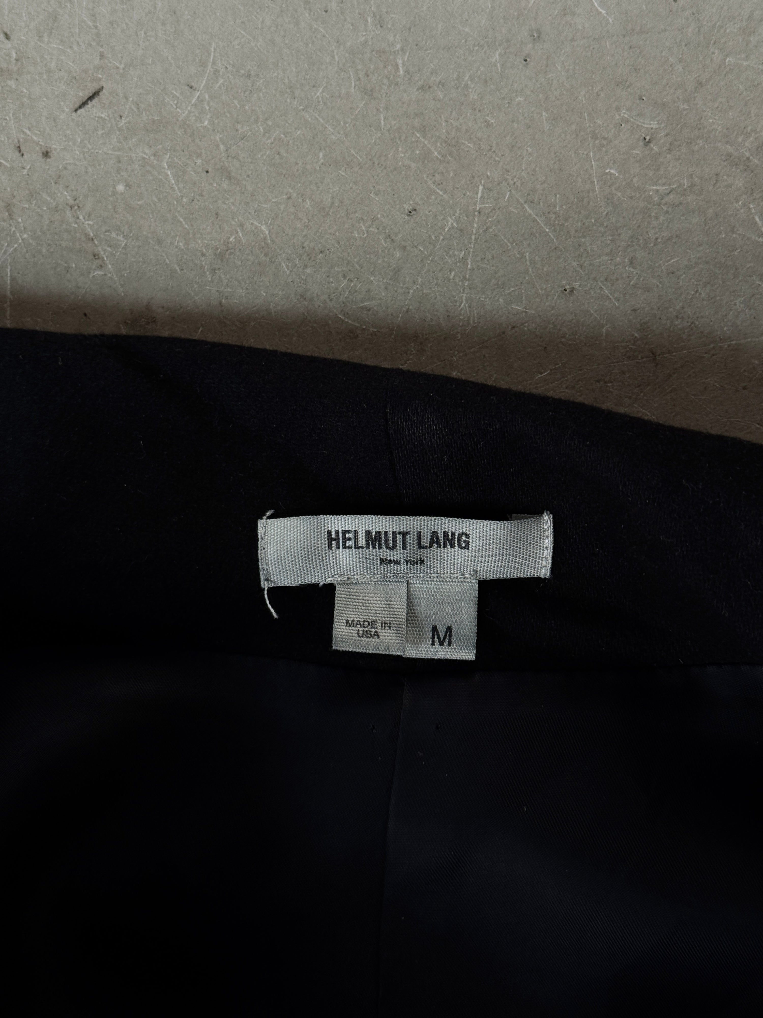 Helmut Lang Asymetrical Draped Leather & Cotton Jacket Black - M