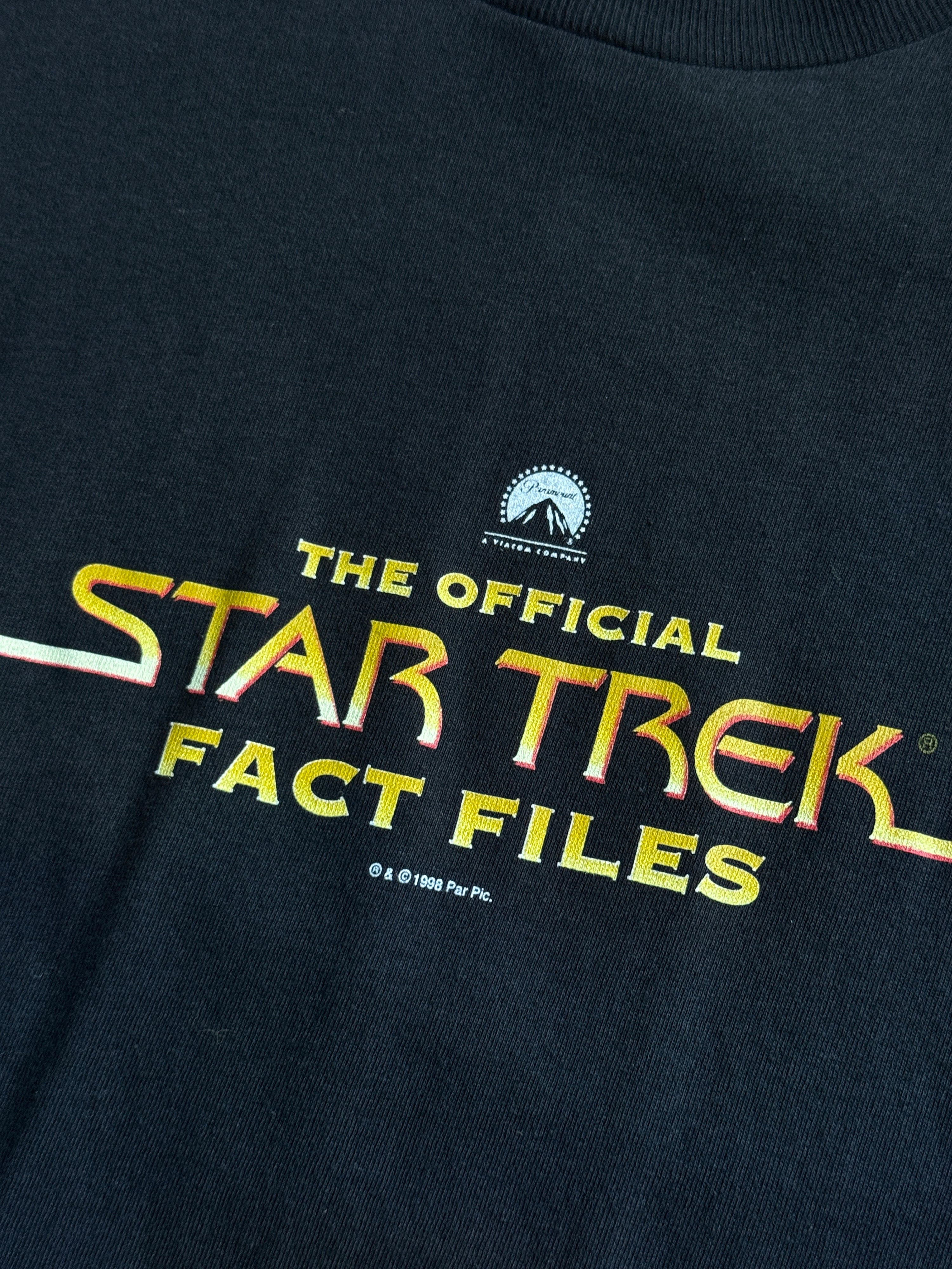 Vintage 1998 Star Trek "Fact Files" Promo Tee Black - XL