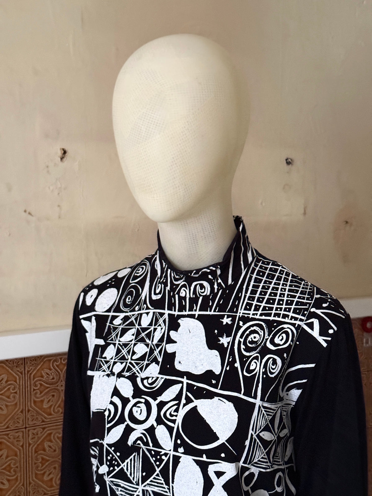 AD1991 Comme des Garçons Tricot Abstract Dress White/Black - S