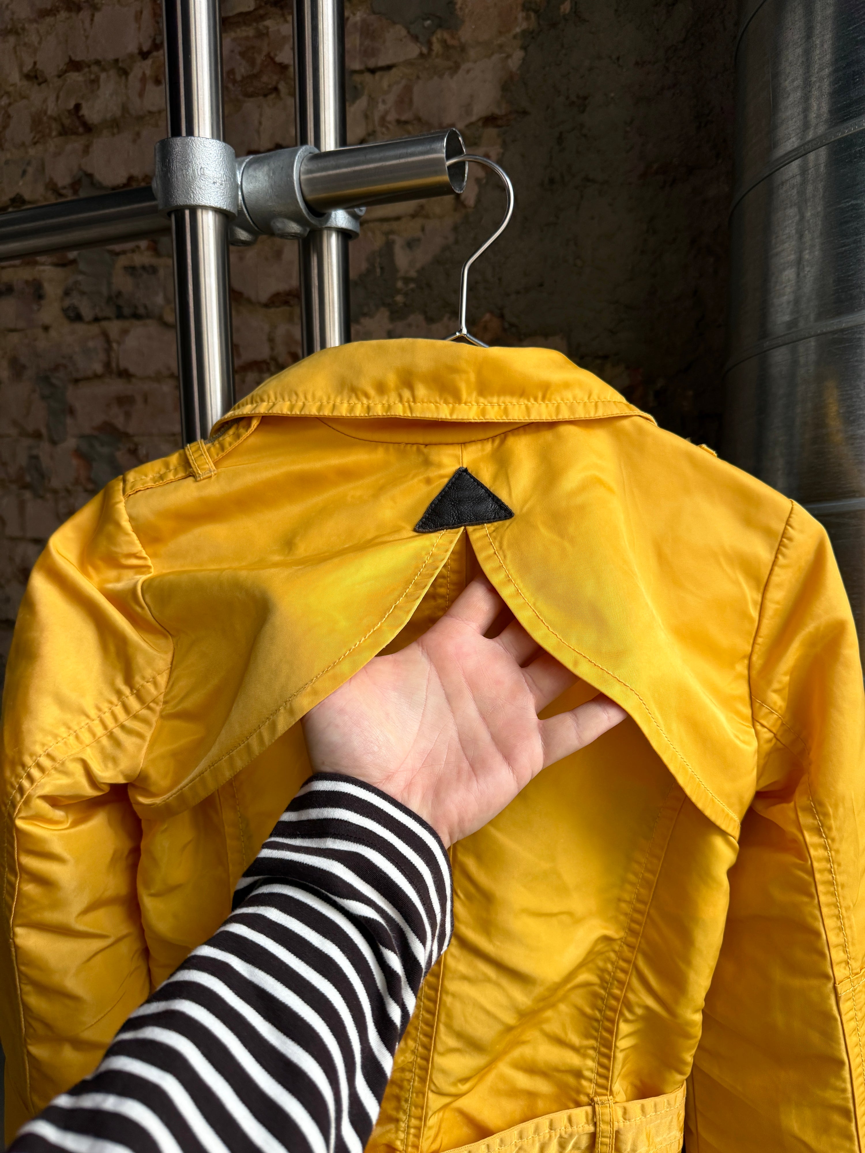 Vintage 2000s Miss Sixty Double Breasted Trench Coat Yellow - S
