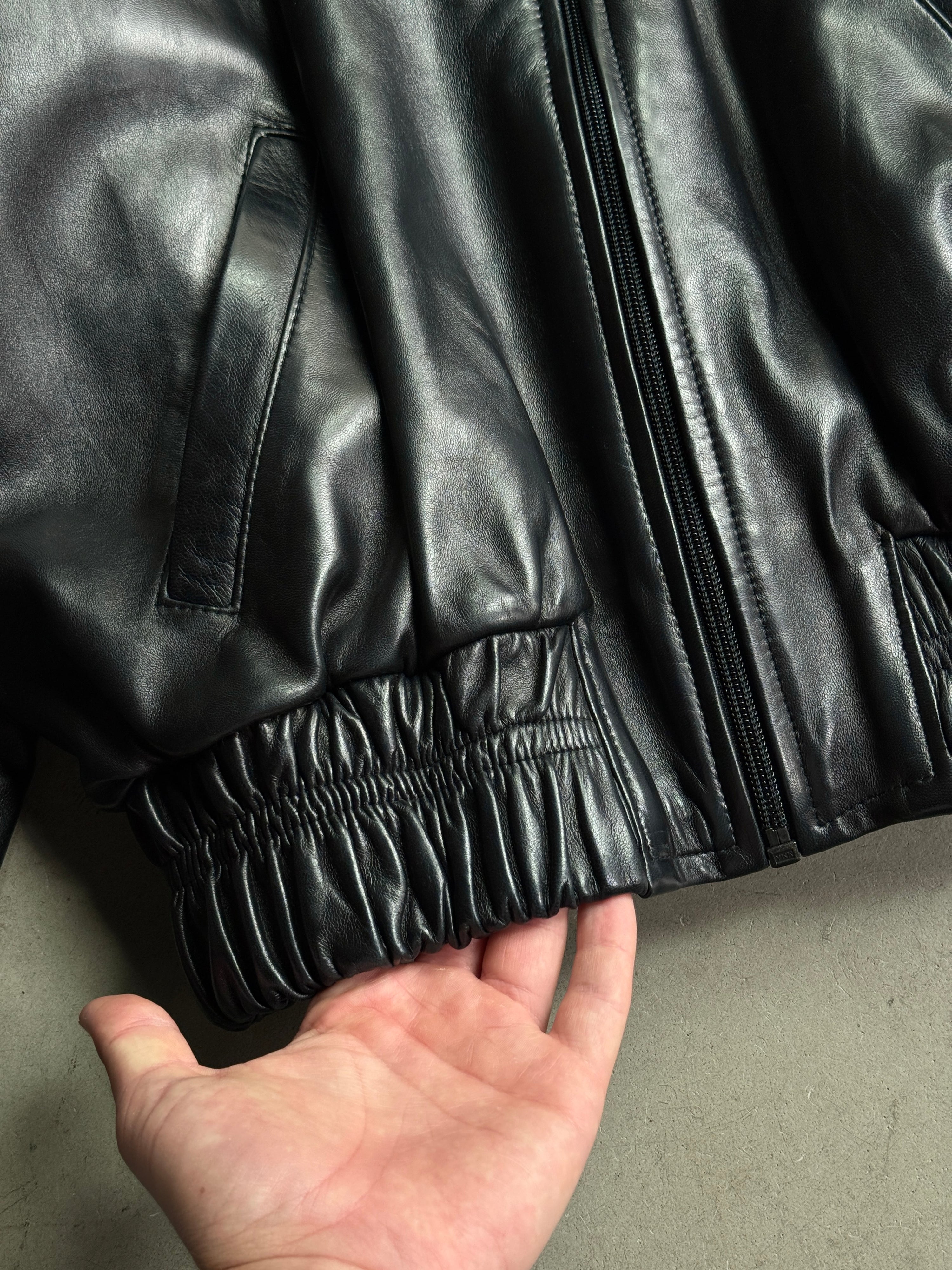Vintage Jean Claude Jitrois Leopard Leather Jacket Black - M