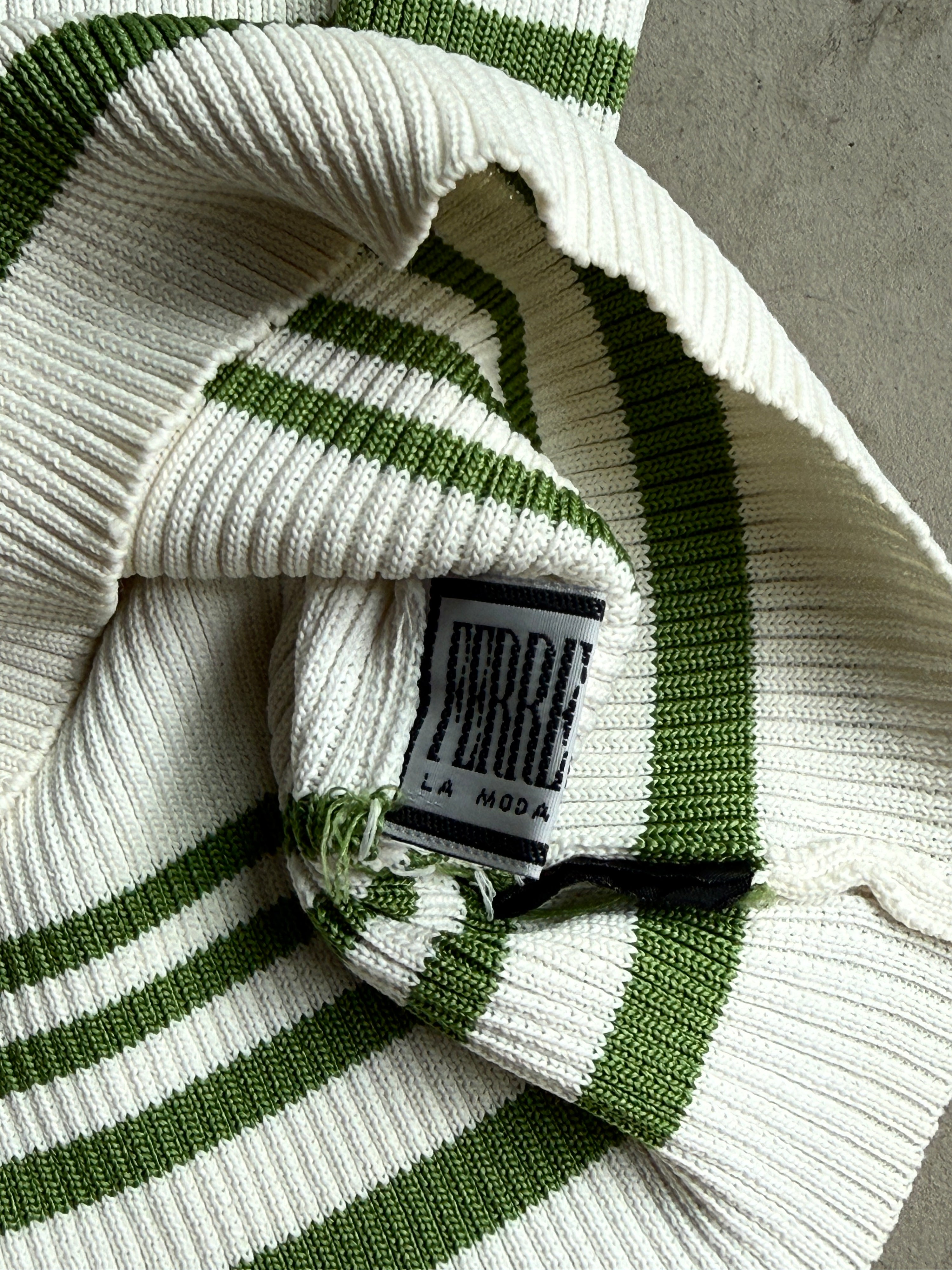 Vintage Gianfranco Ferre Halter Neck Top White/Green - XS