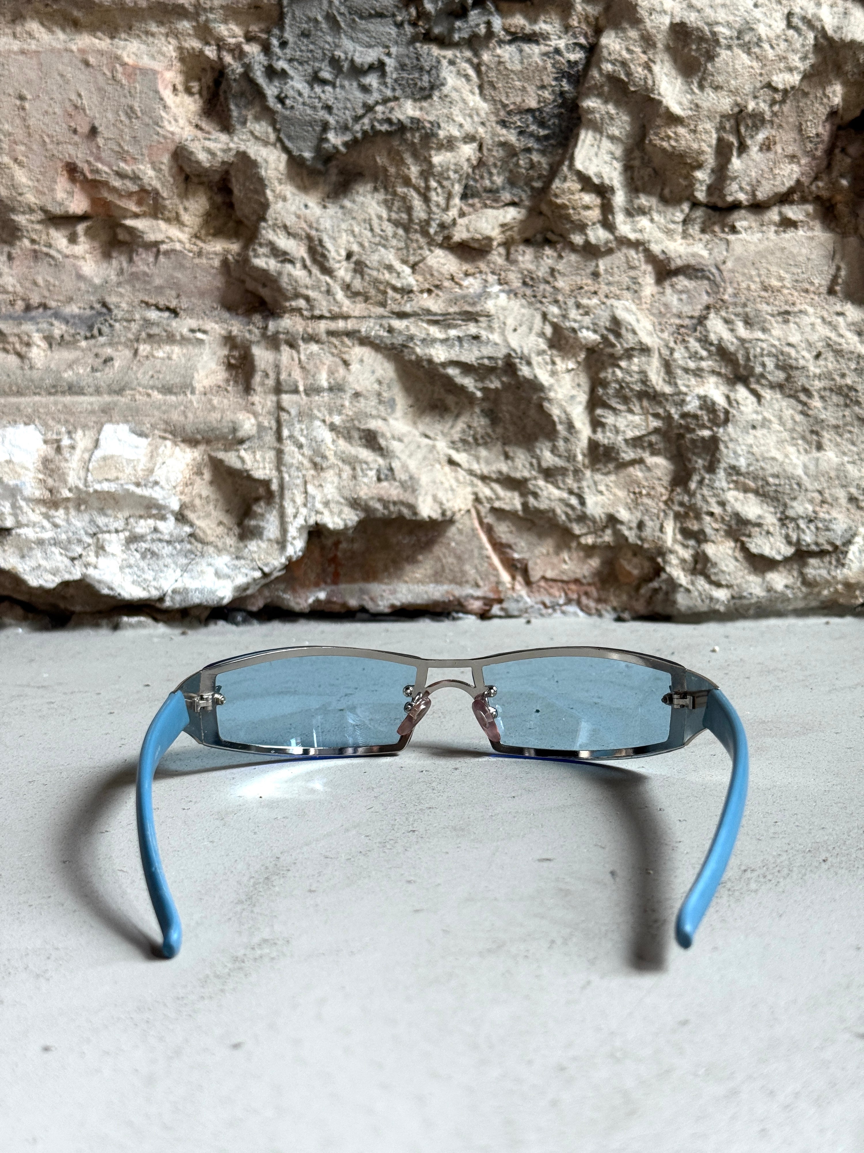 Vintage Emporio Armani Wrap Sunglasses Baby Blue