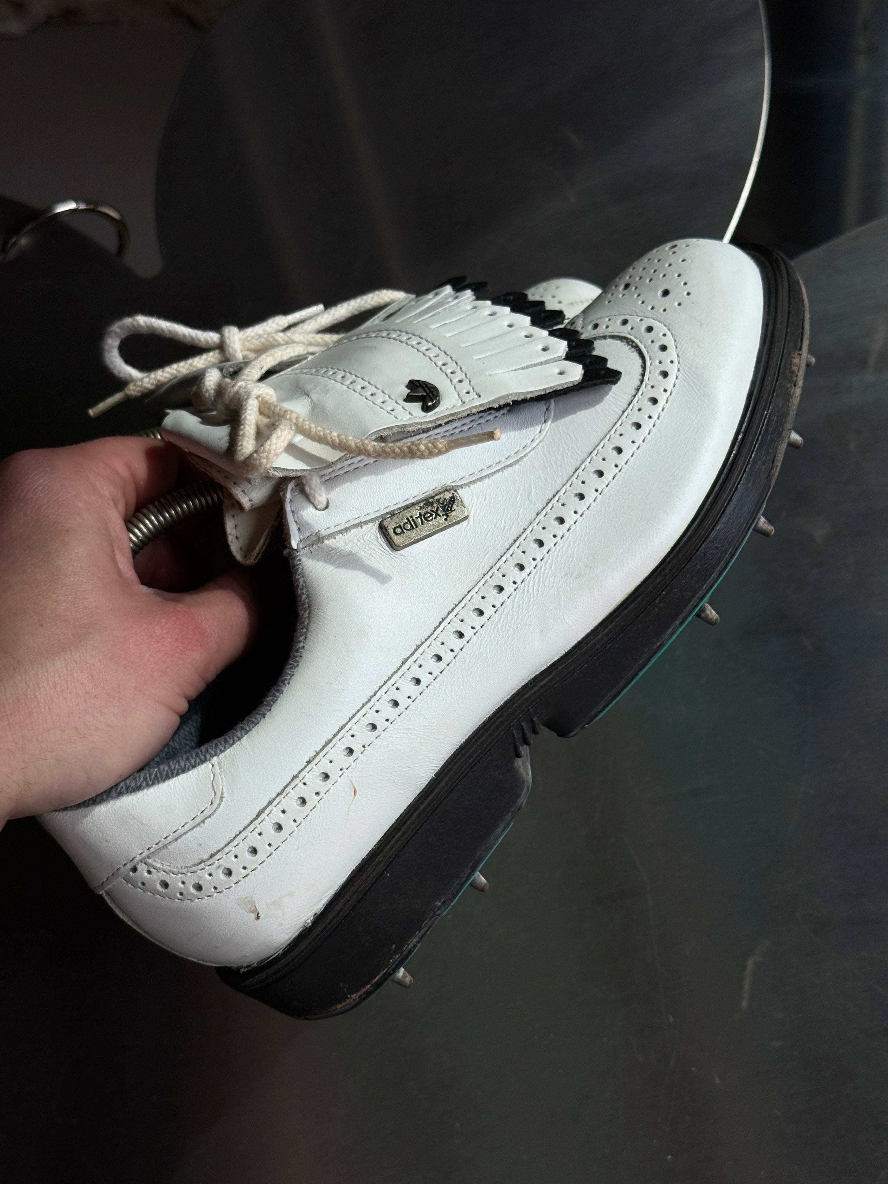 Vintage 1990s Adidas “Aditex” Leather Golf Shoes White - EU 36