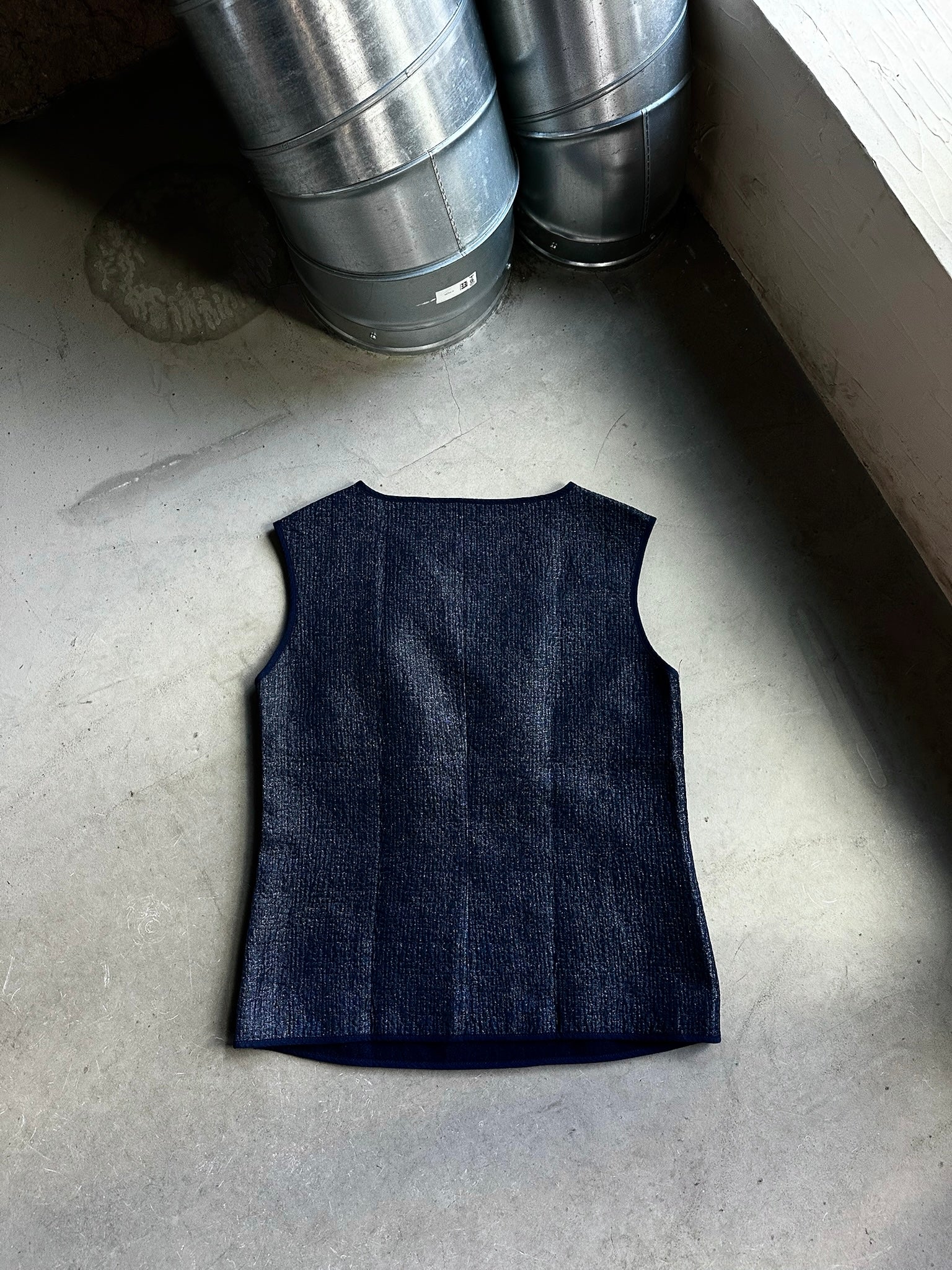 2000s Sisley Shiny Cutout Top Navy - S