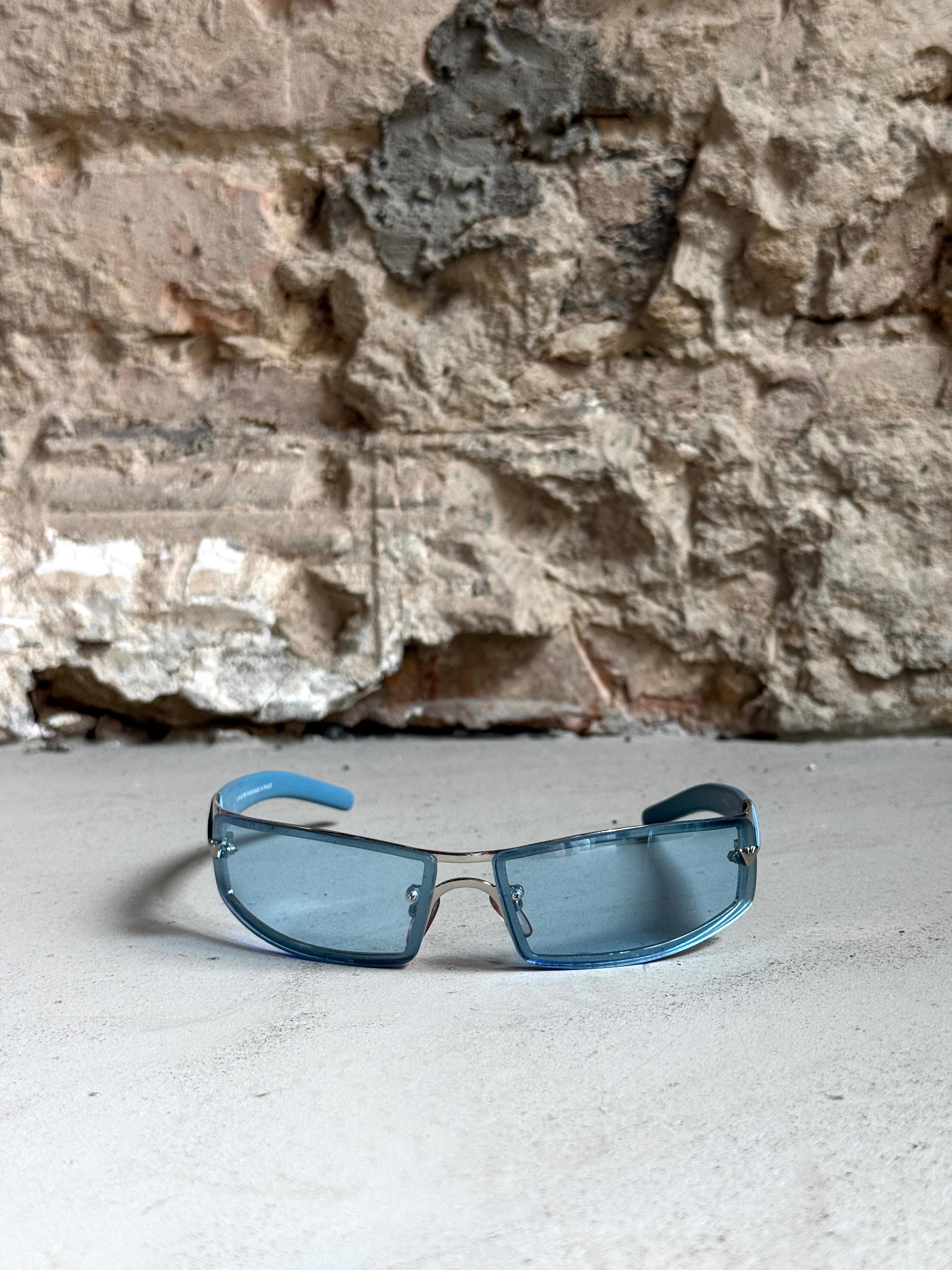 Vintage Emporio Armani Wrap Sunglasses Baby Blue