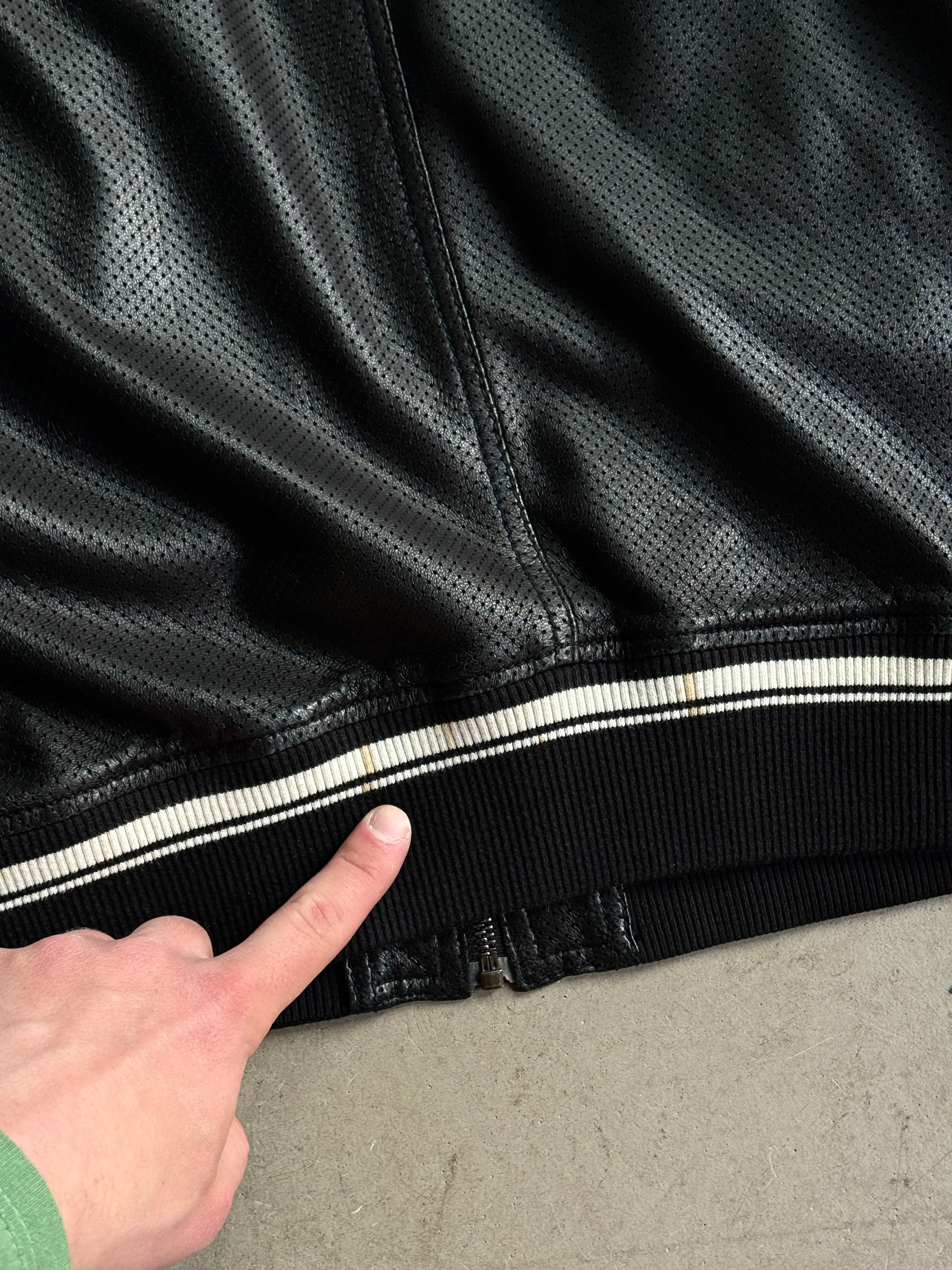 Vintage 2000s Dolce Gabbana “2 in 1” Leather Bomber Jacket Black - S