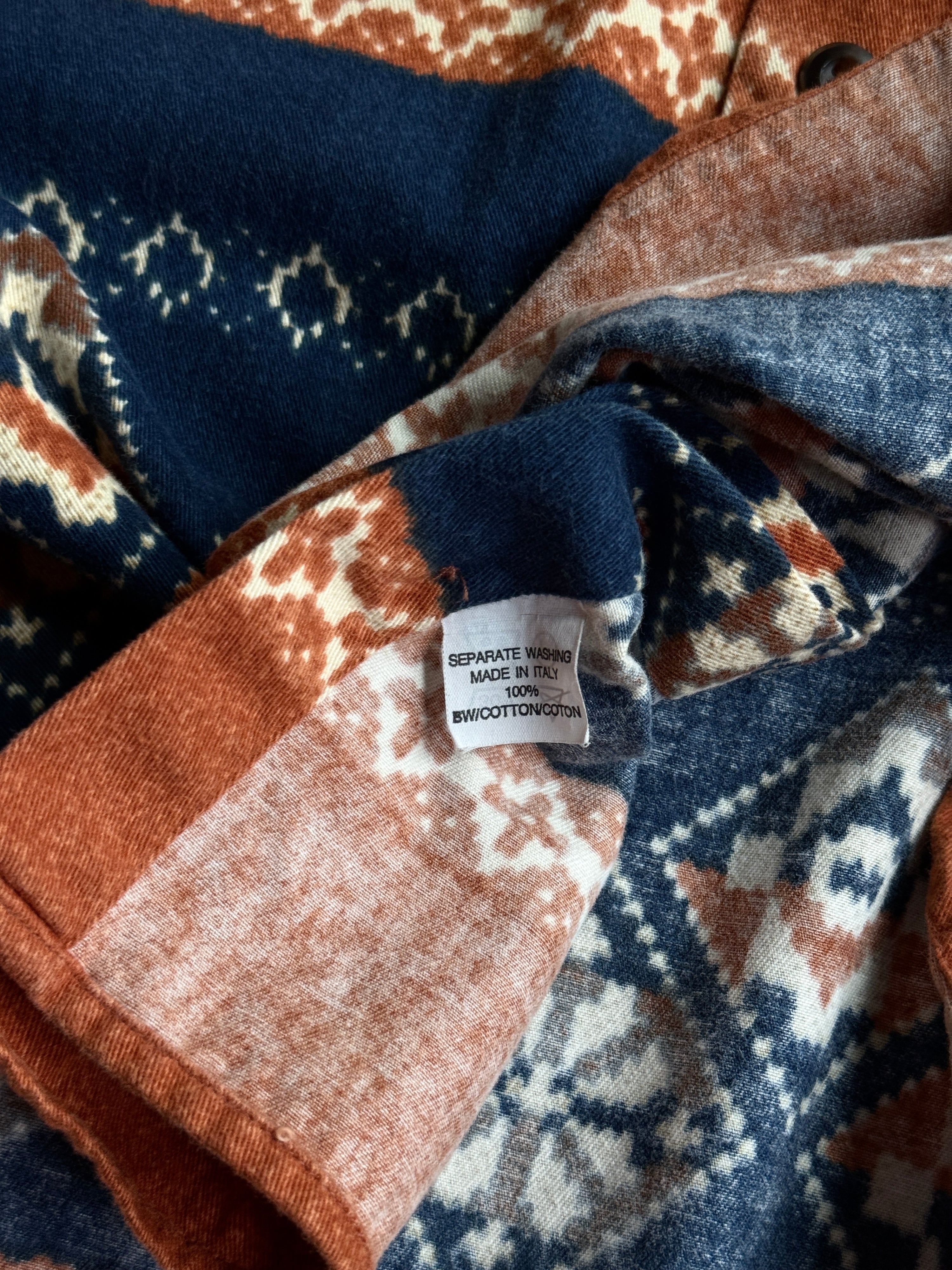 Vintage Hugo Boss Aztec Western Button Up Shirt Rust - XL