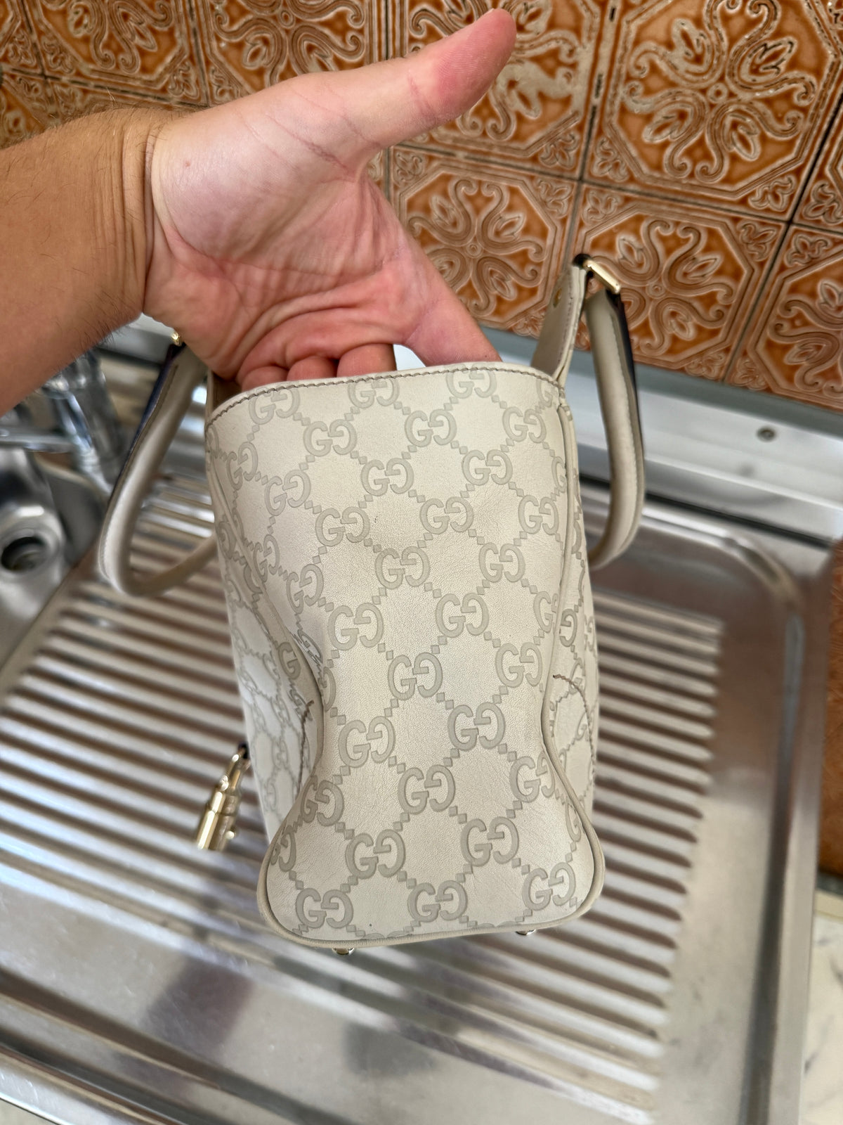 Gucci Guccissima Jackie Hobo Cream Soft Tote Bag