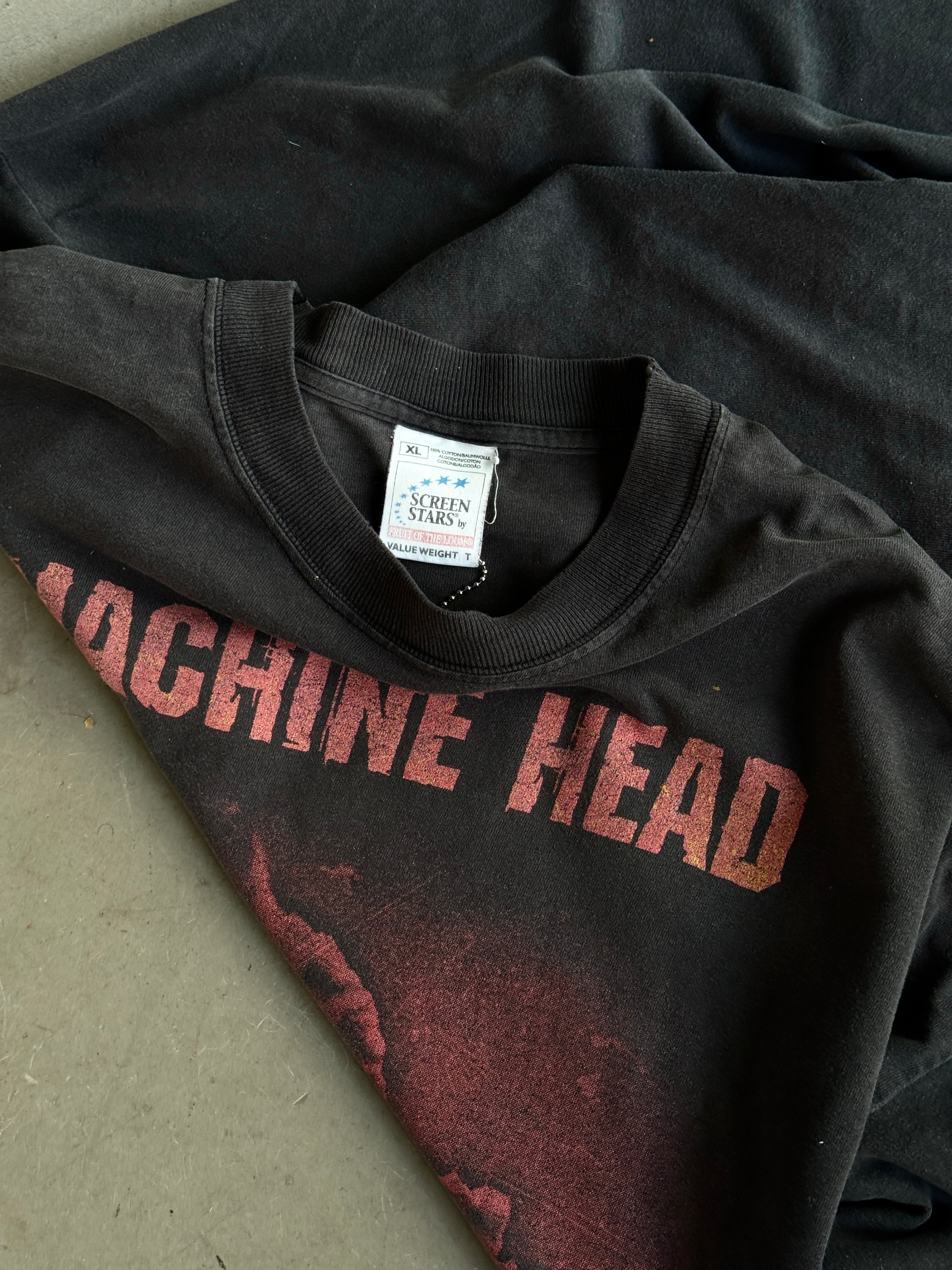 Vintage 1999 Faded Machine Head "The Burning Red" Band Longsleeve Black - XL