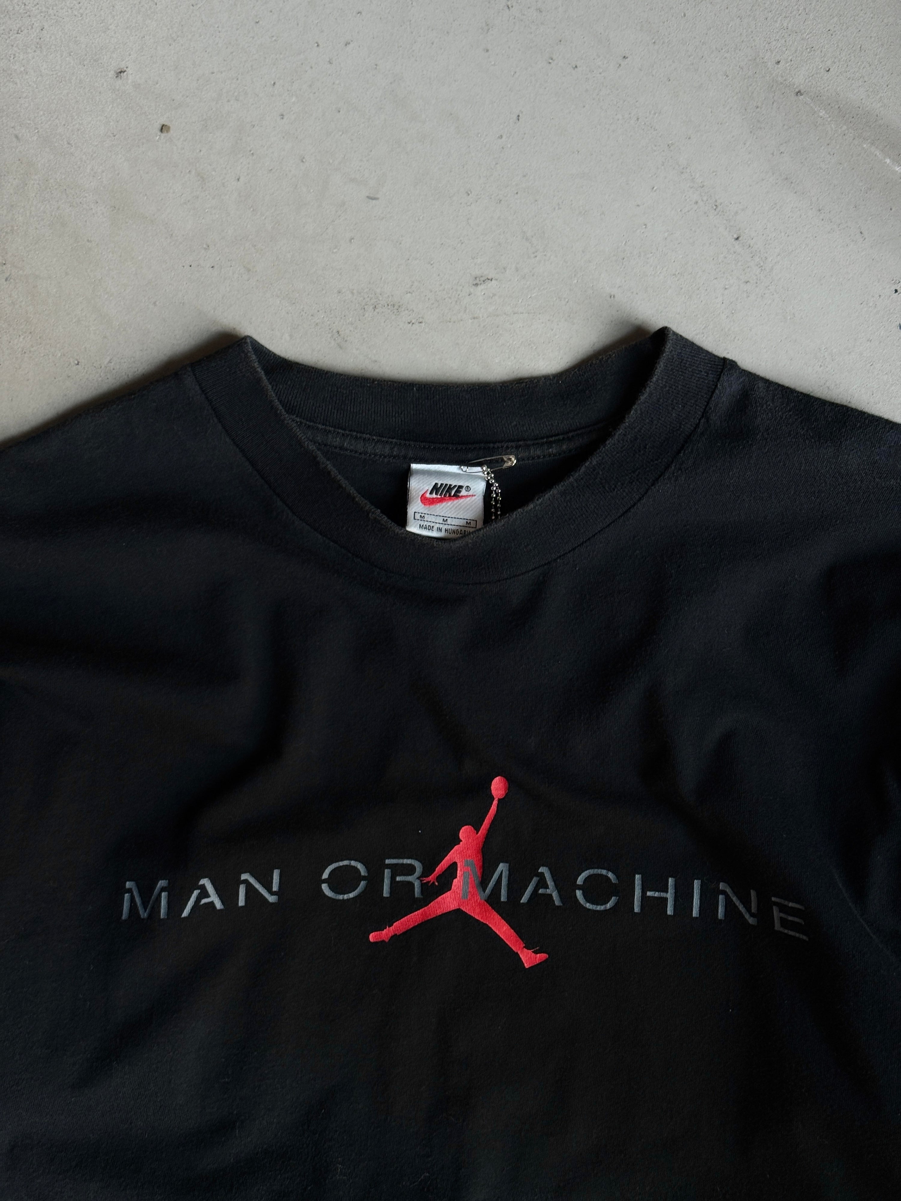 Vintage 1990s Nike Michael Jordan "Man Or Machine" Tee Black - M