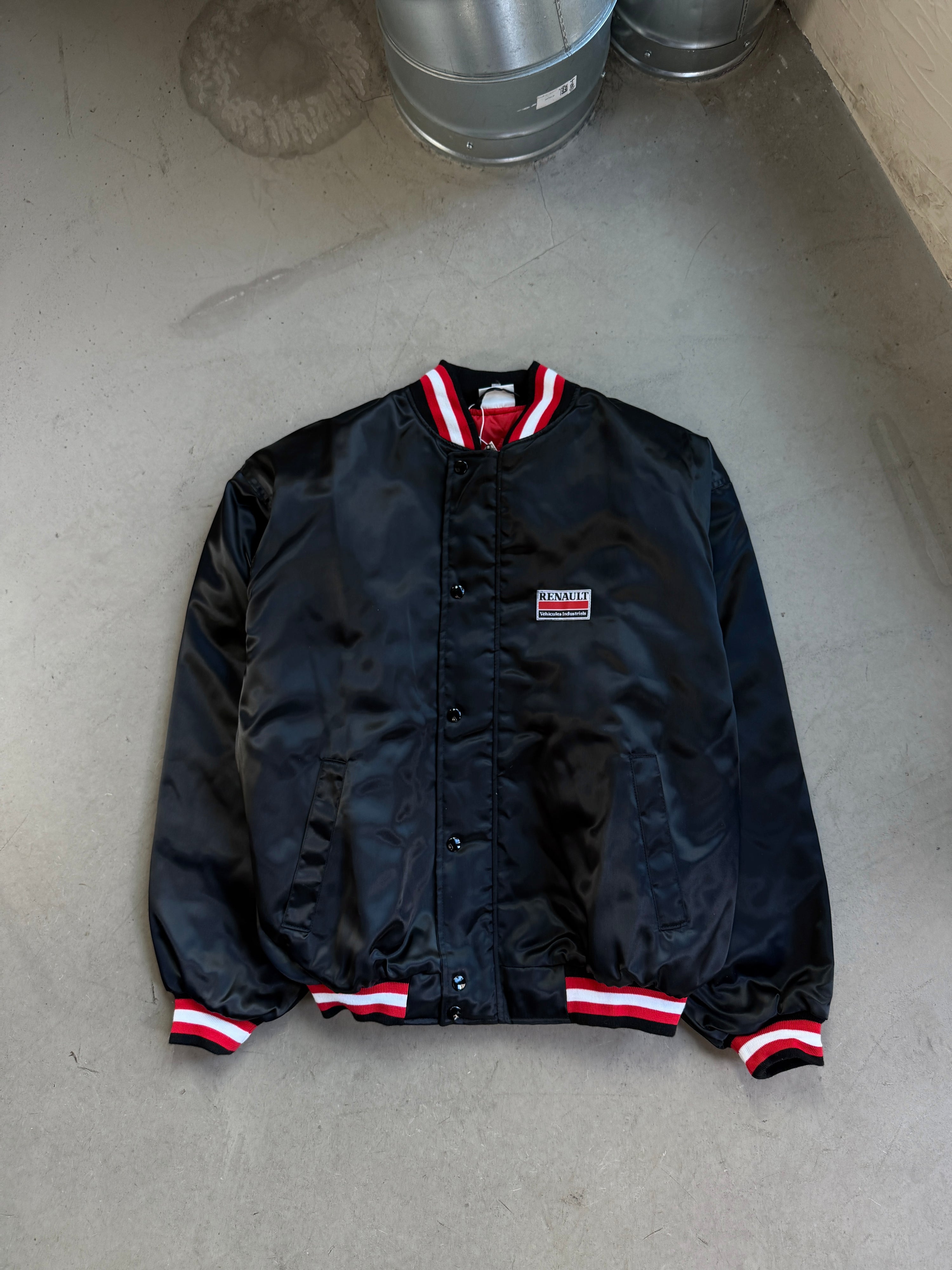 Vintage “Renault Véhicules Industriels” Varsity Bomber Jacket Black - L