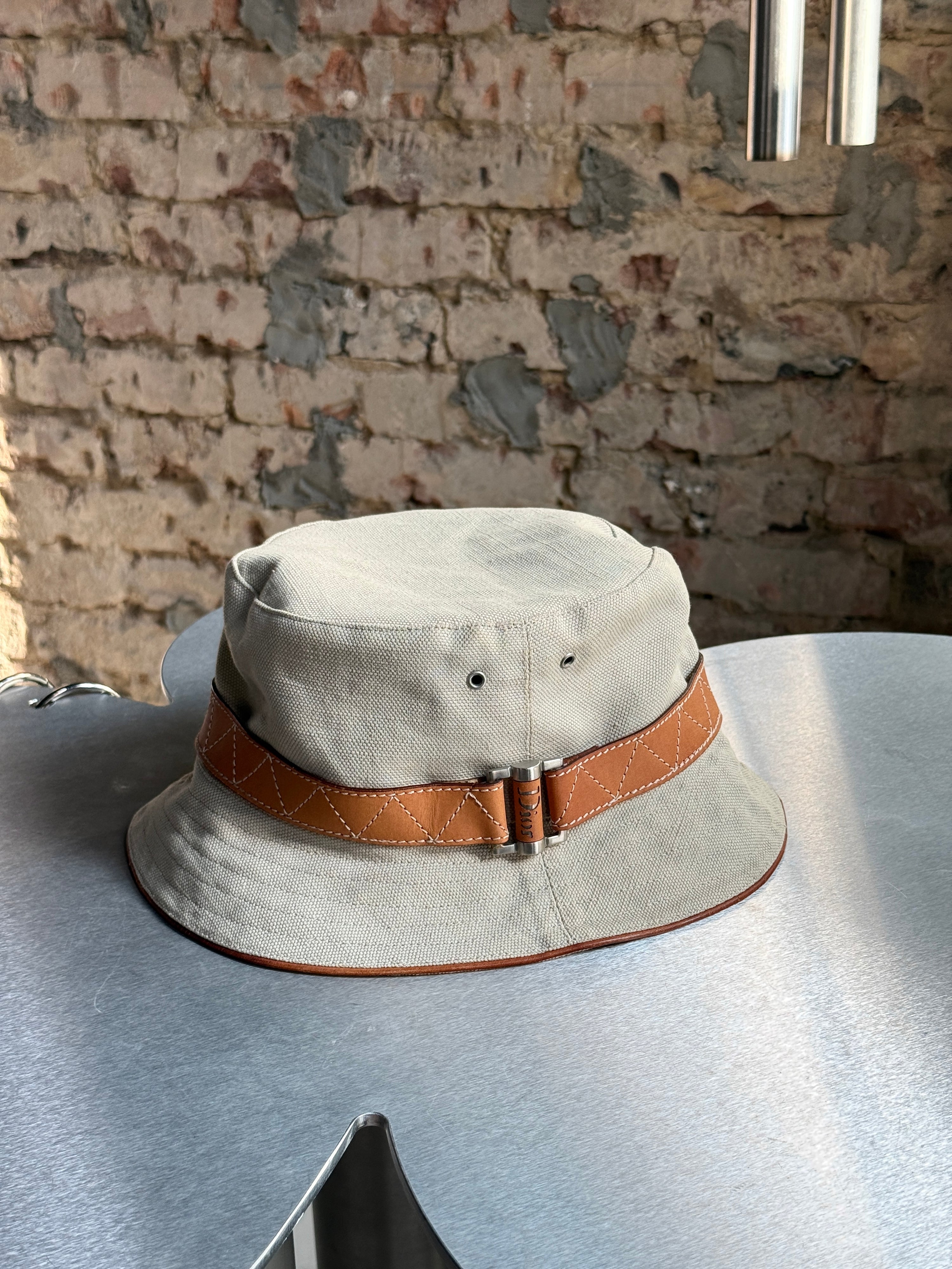Vintage Christian Dior Canvas Safari Oblique Bucket Hat