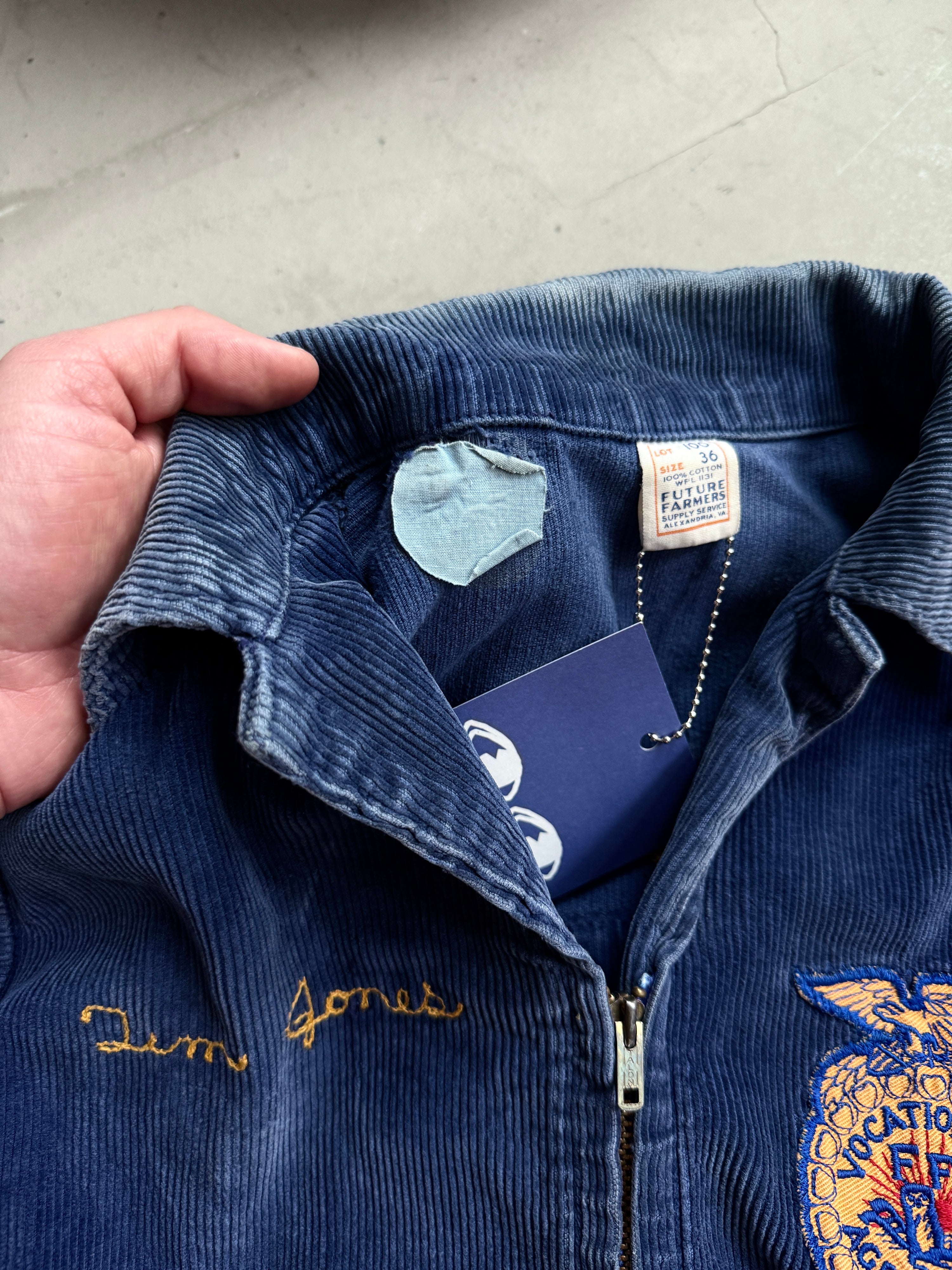 Vintage 1960/70s FFA Texas Chainstitched Jacket Blue - S