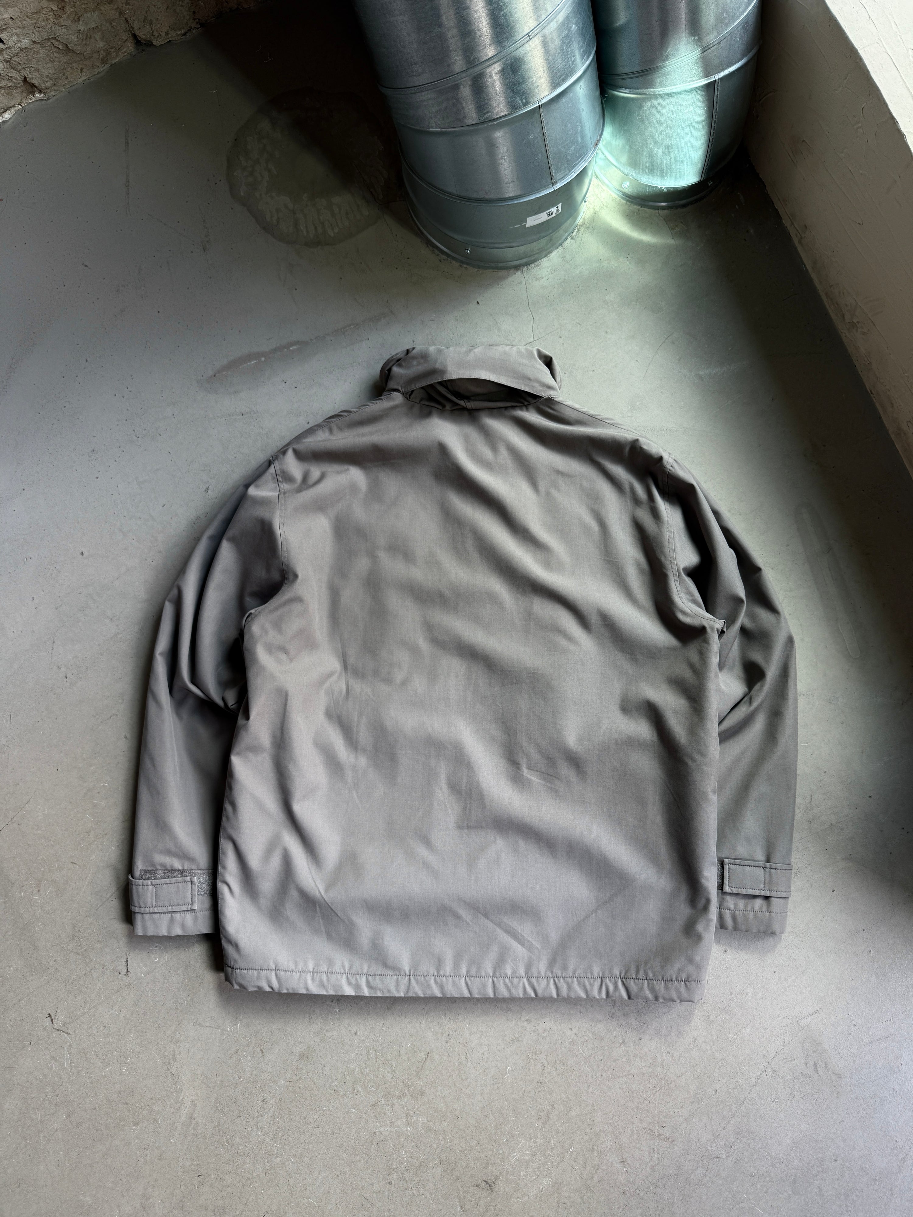 2000s Calvin Klein Fleece Lined Cargo Jacket Grey - L