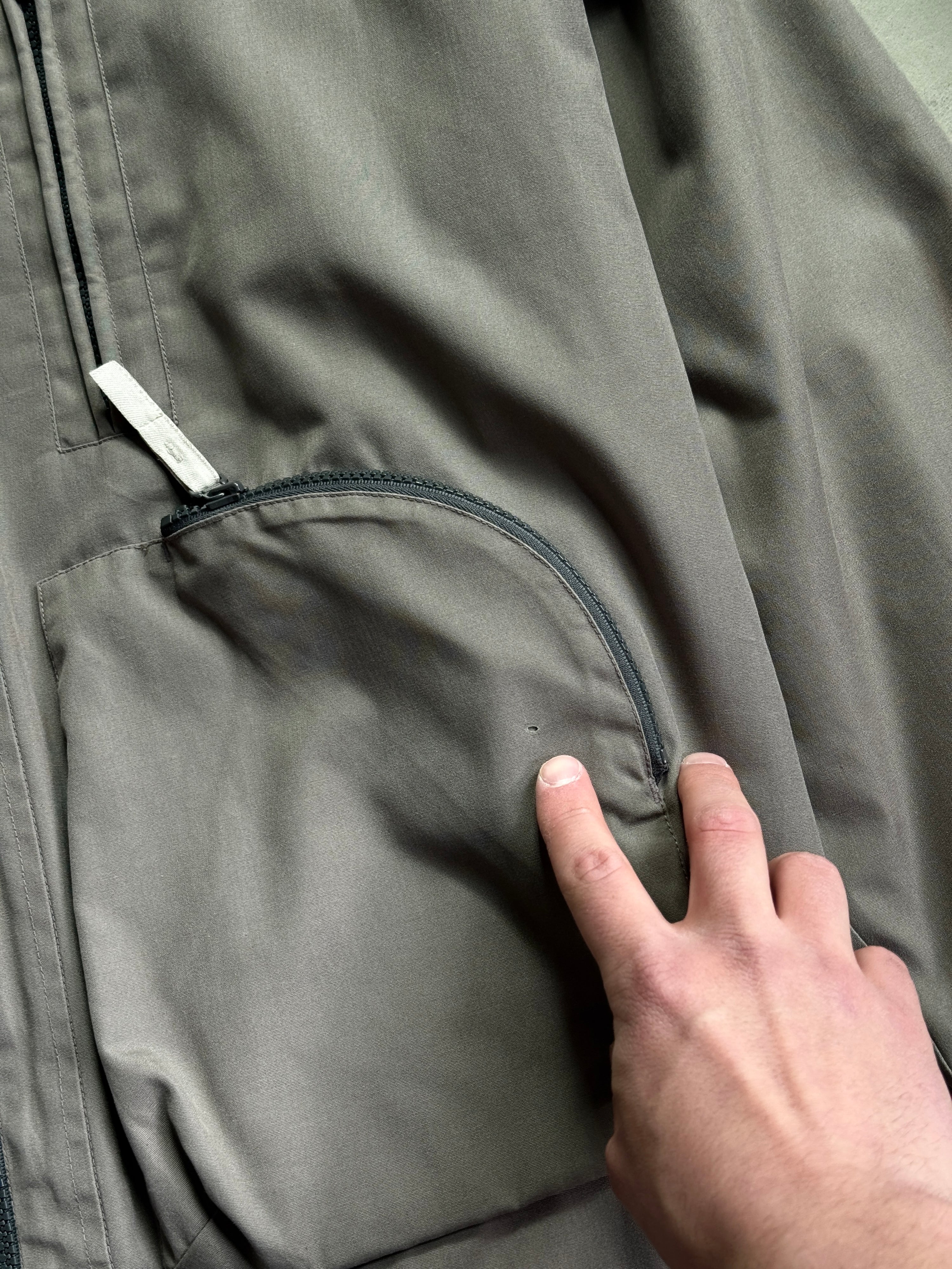 2000s Calvin Klein Fleece Lined Cargo Jacket Grey - L