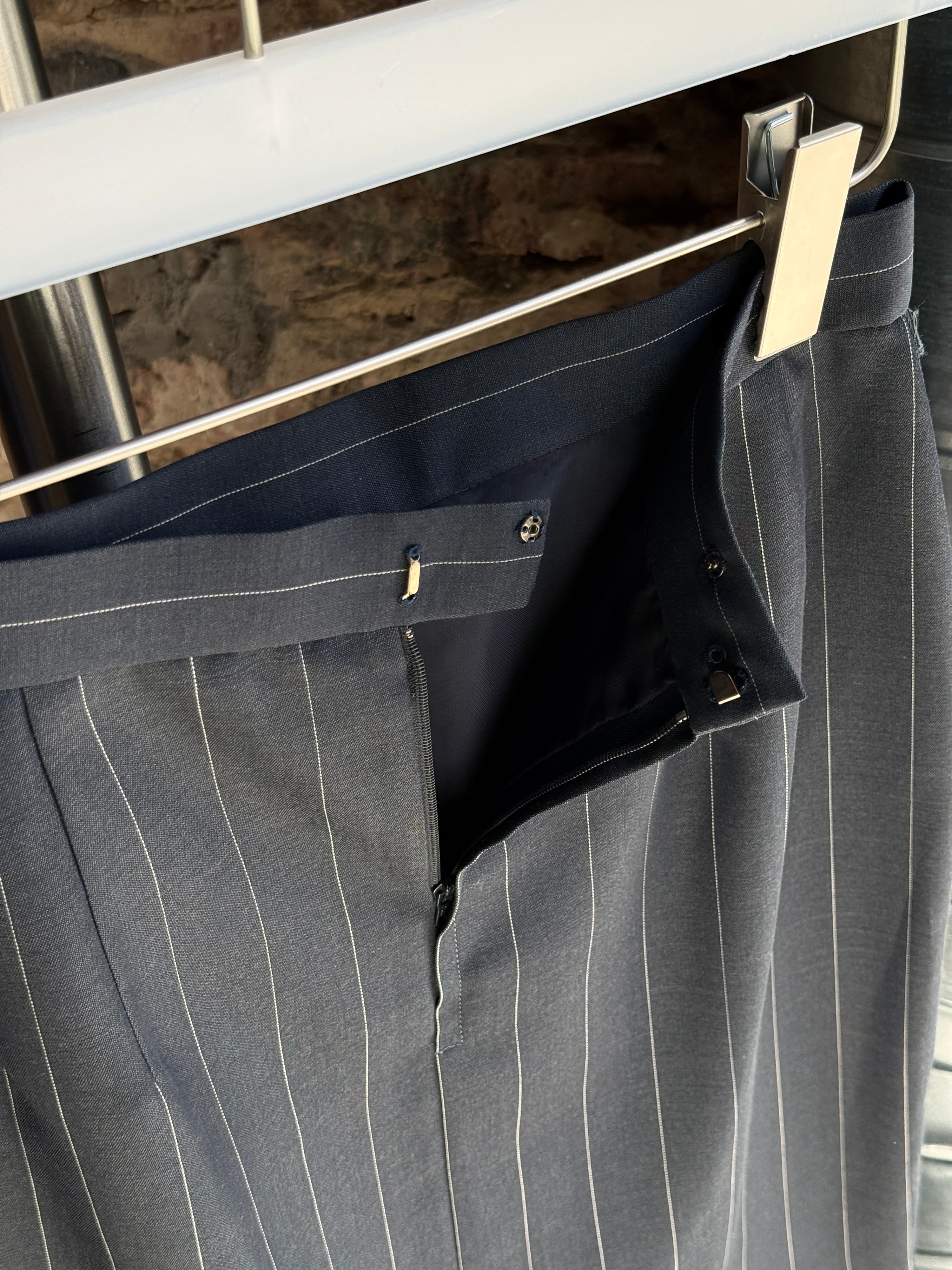 Vintage Dior Madmoiselle Pintstriped Suit Set Black - S