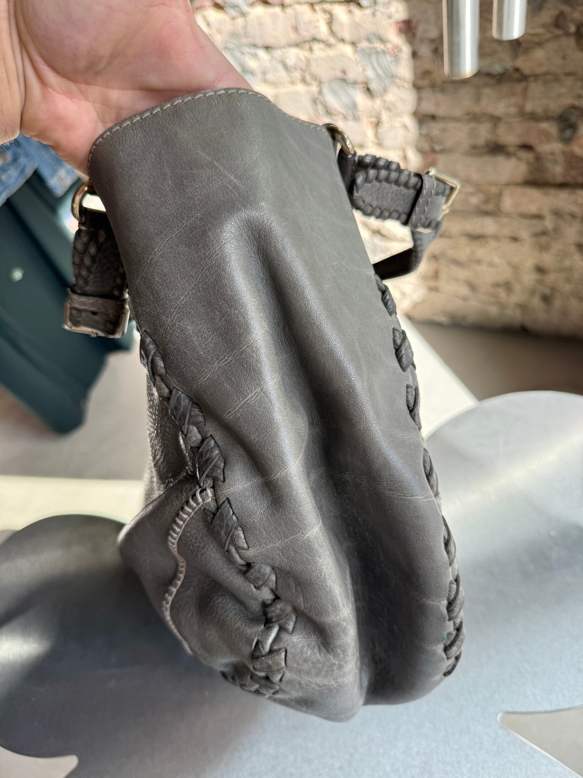 Gucci Gray Leather Charlotte Tote Bag