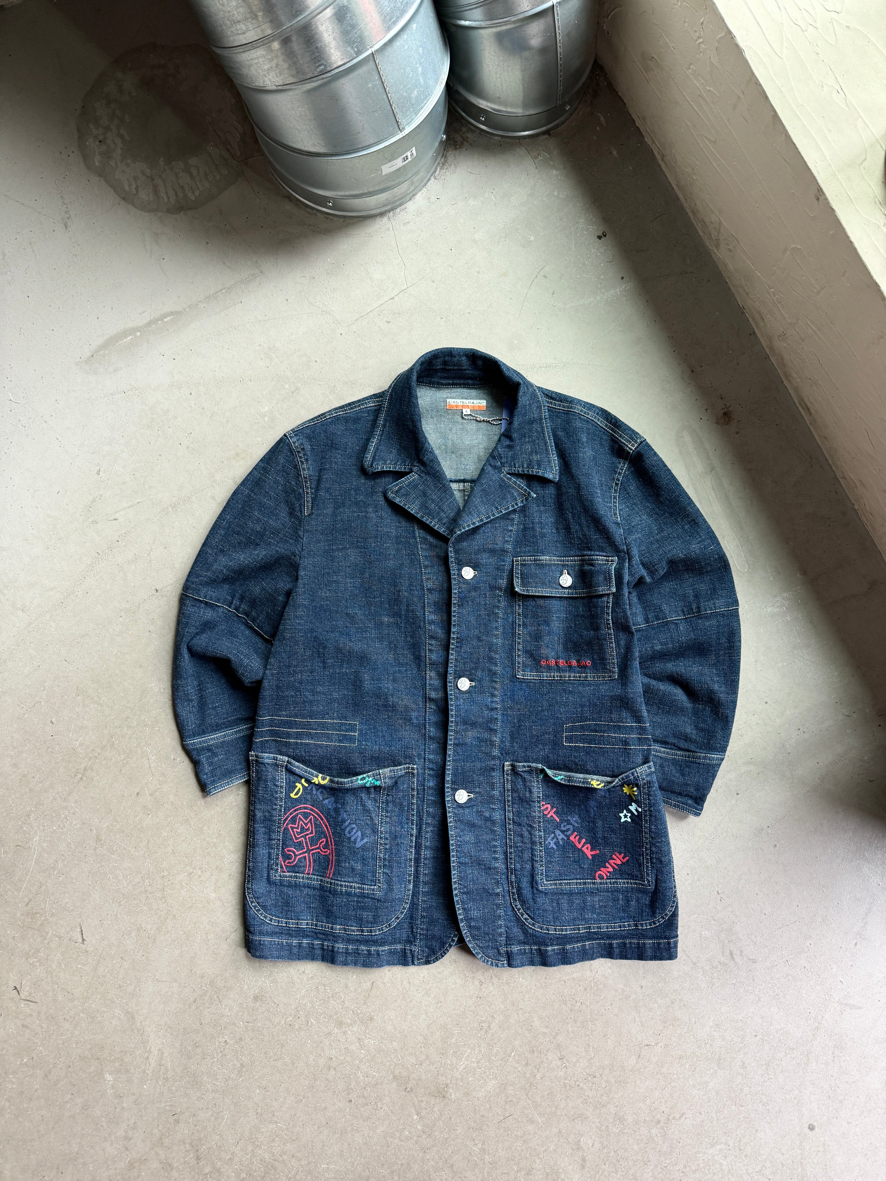 Vintage Jc de Castelbajac Sport Painted Denim Jacket - M